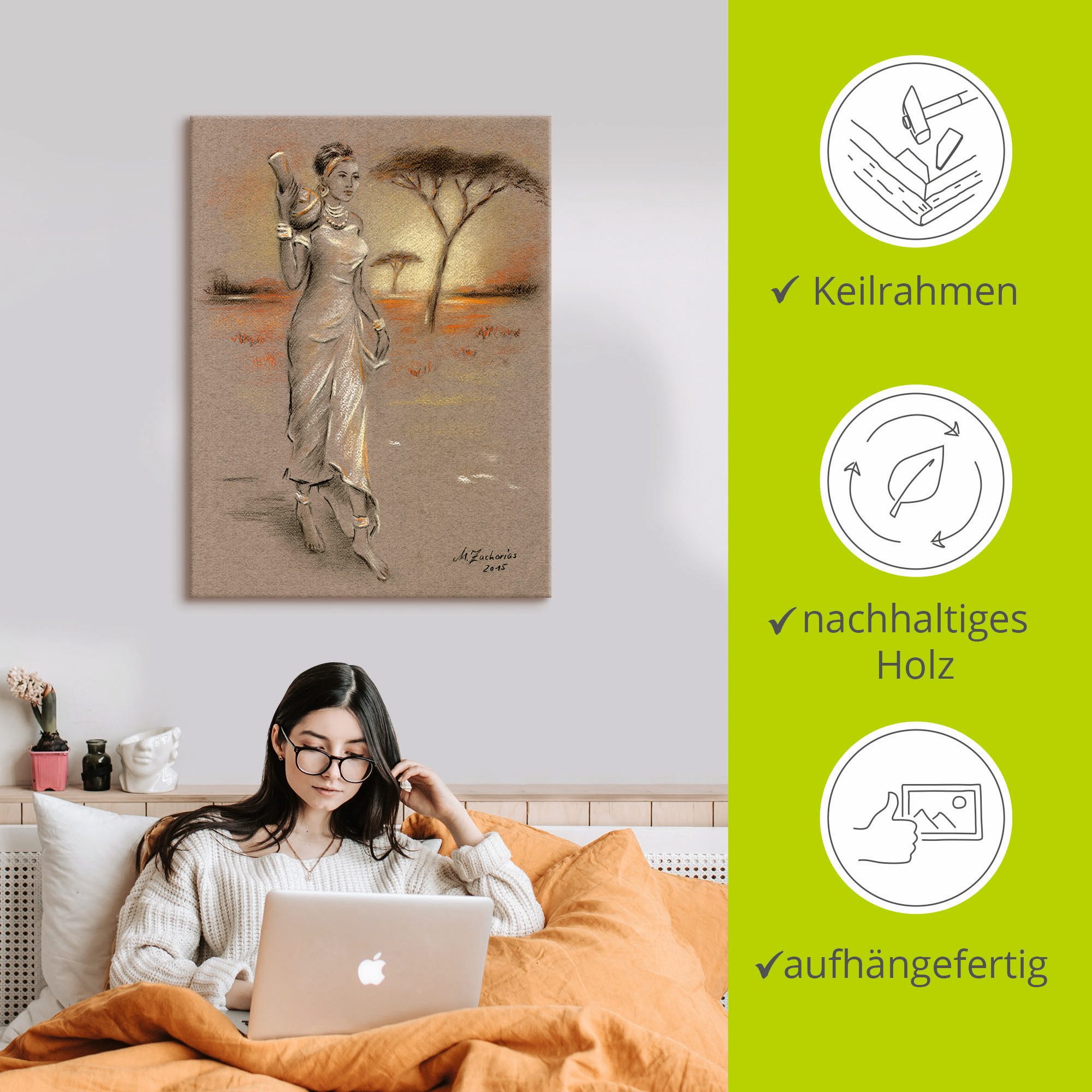 Artland Artprint Afrikaanse schoonheid als artprint op linnen, poster in verschillende formaten maten
