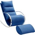 mca furniture relaxfauteuil york relaxfauteuil met hocker, belastbaar tot 100 kg blauw