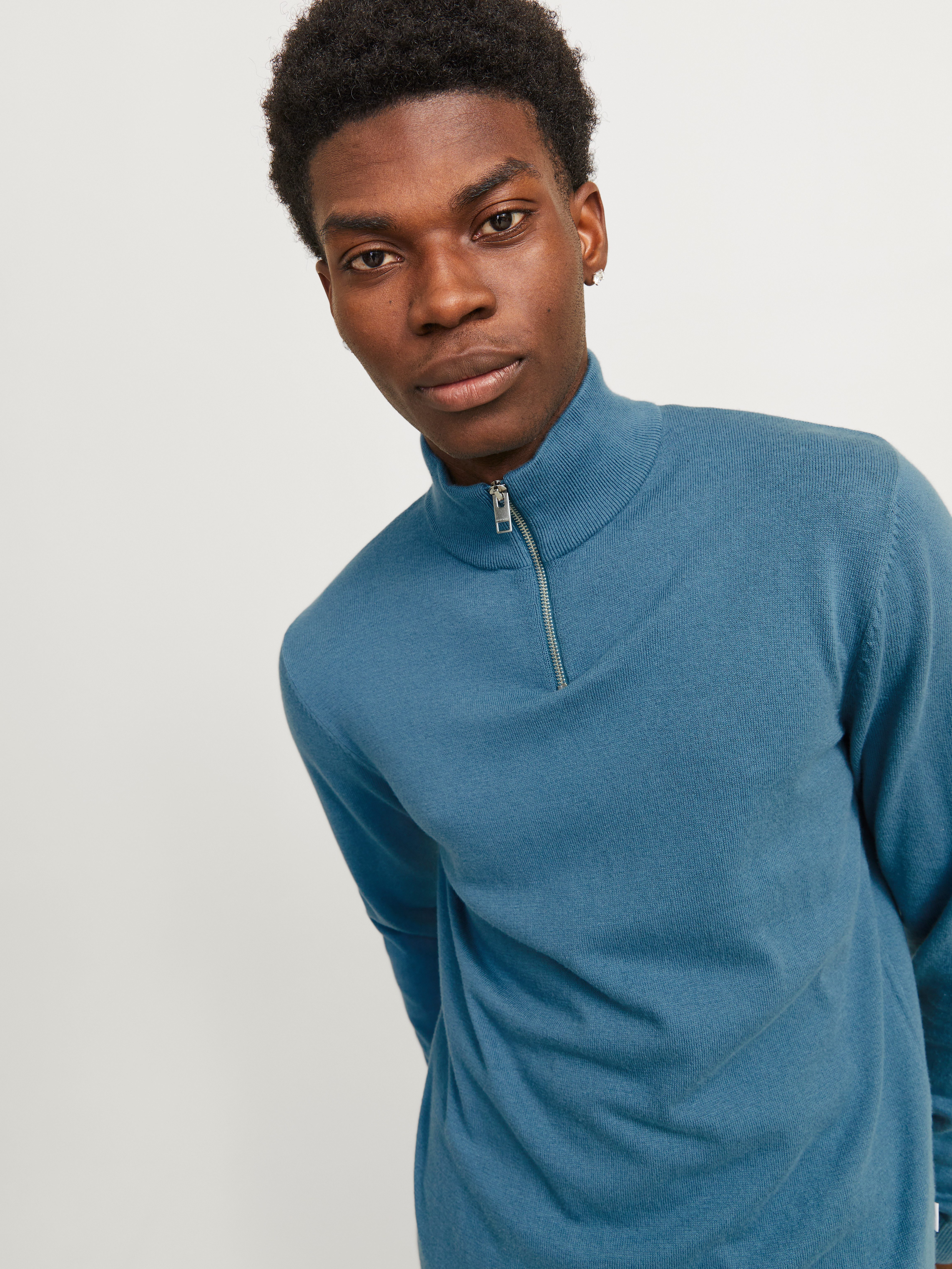 Jack & Jones Schipperstrui JJEEMIL KNIT HALF ZIP NOOS