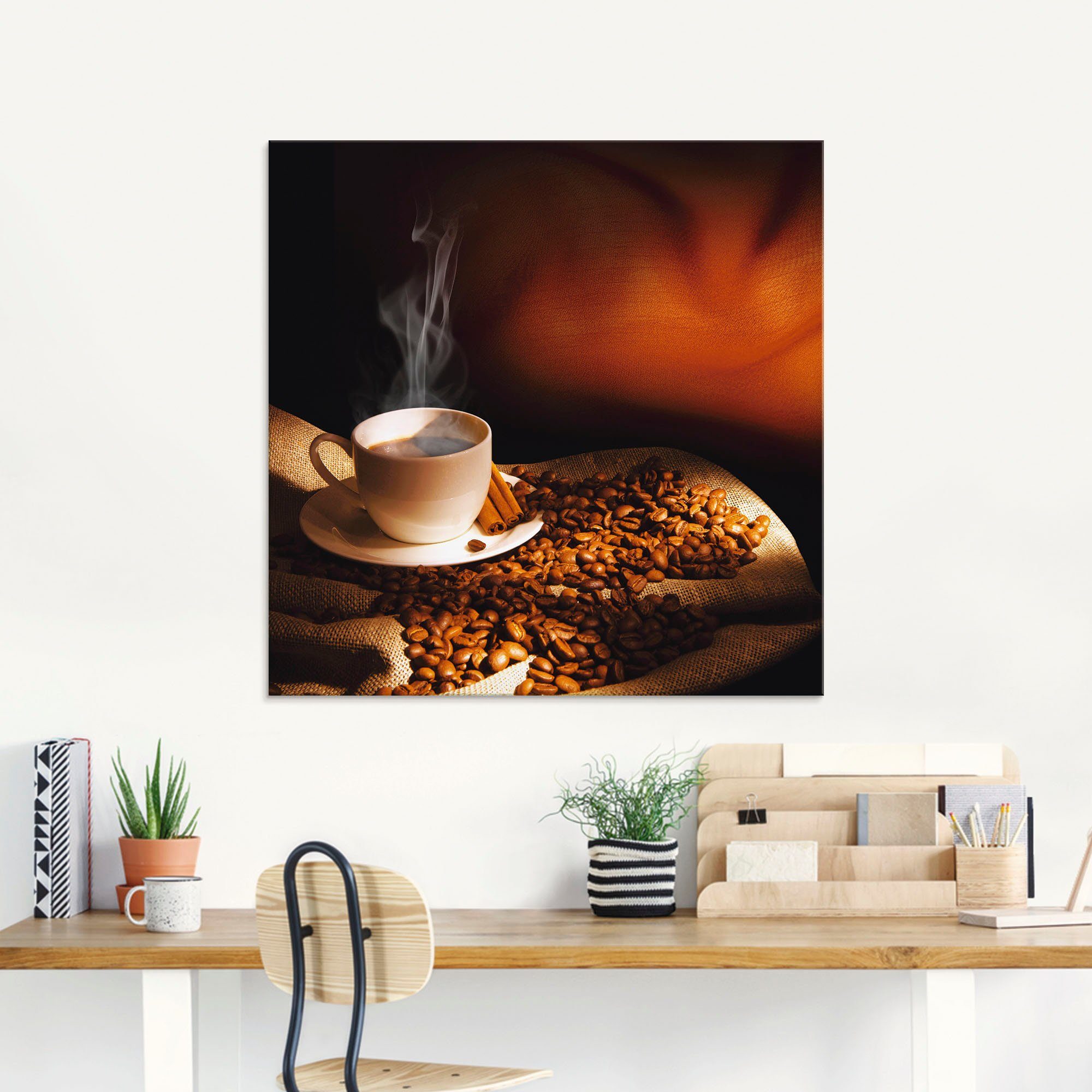 Artland Print op glas Stomend kopje koffie in verschillende maten
