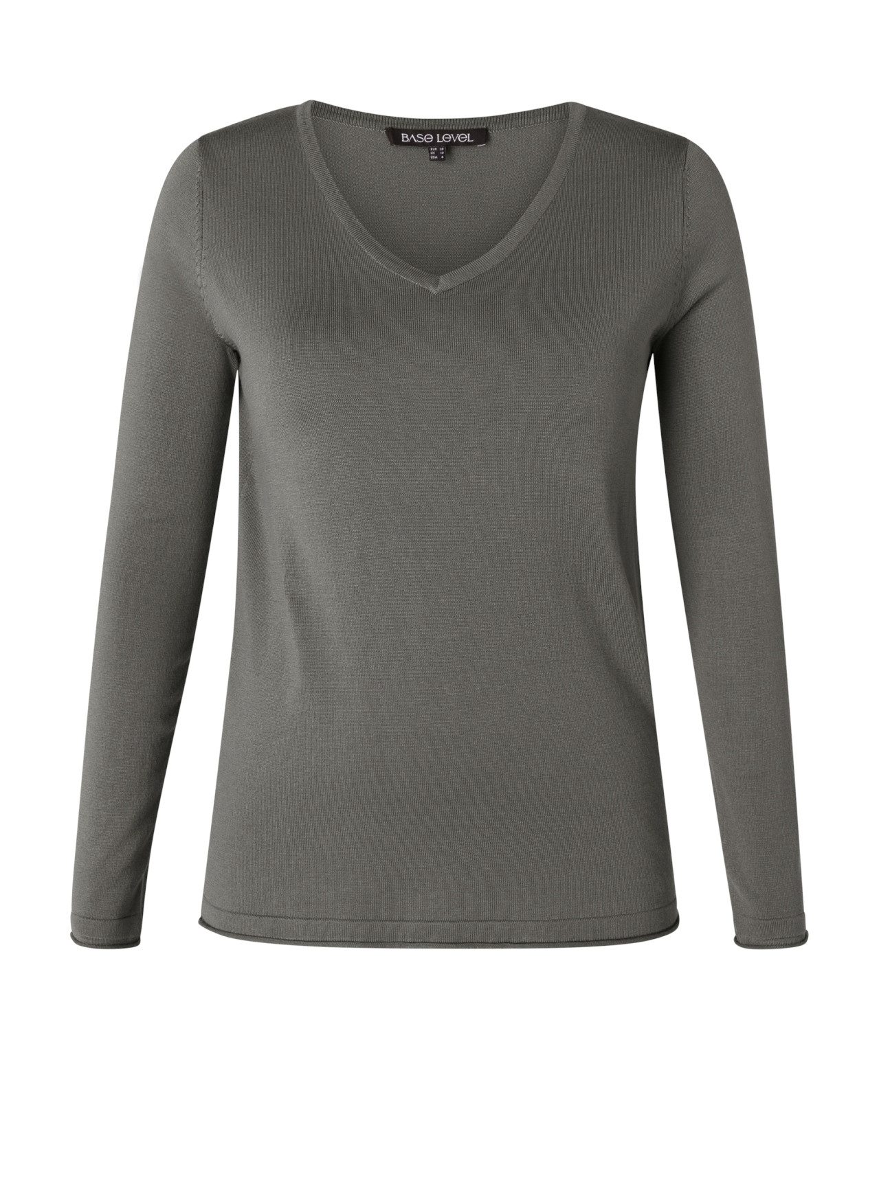 Base Level Curvy Gebreide trui Anine met v-hals