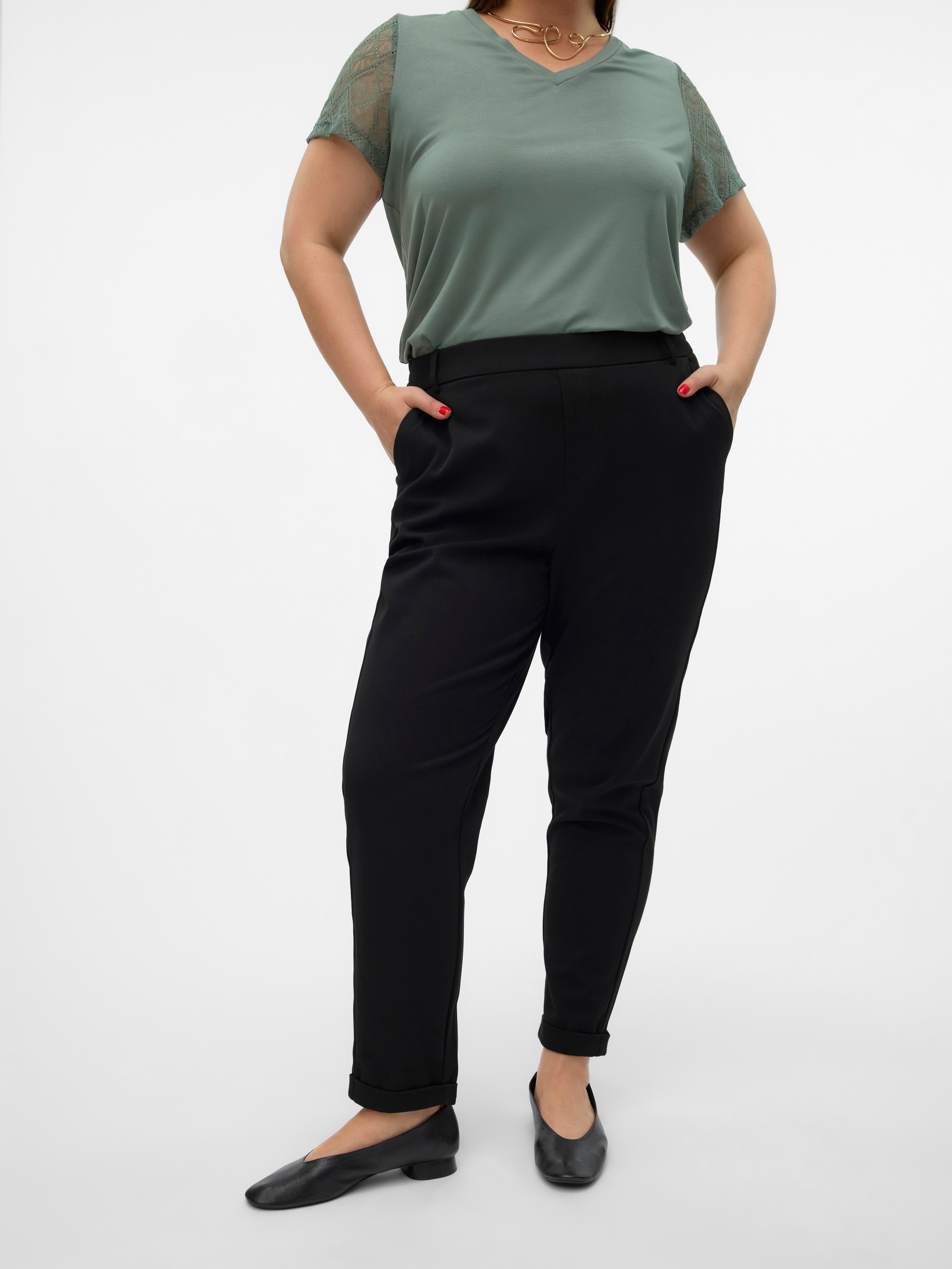 Vero Moda Curve Pantalon VMCMAYA MW LOOSE SOLID PANT CUR NOOS