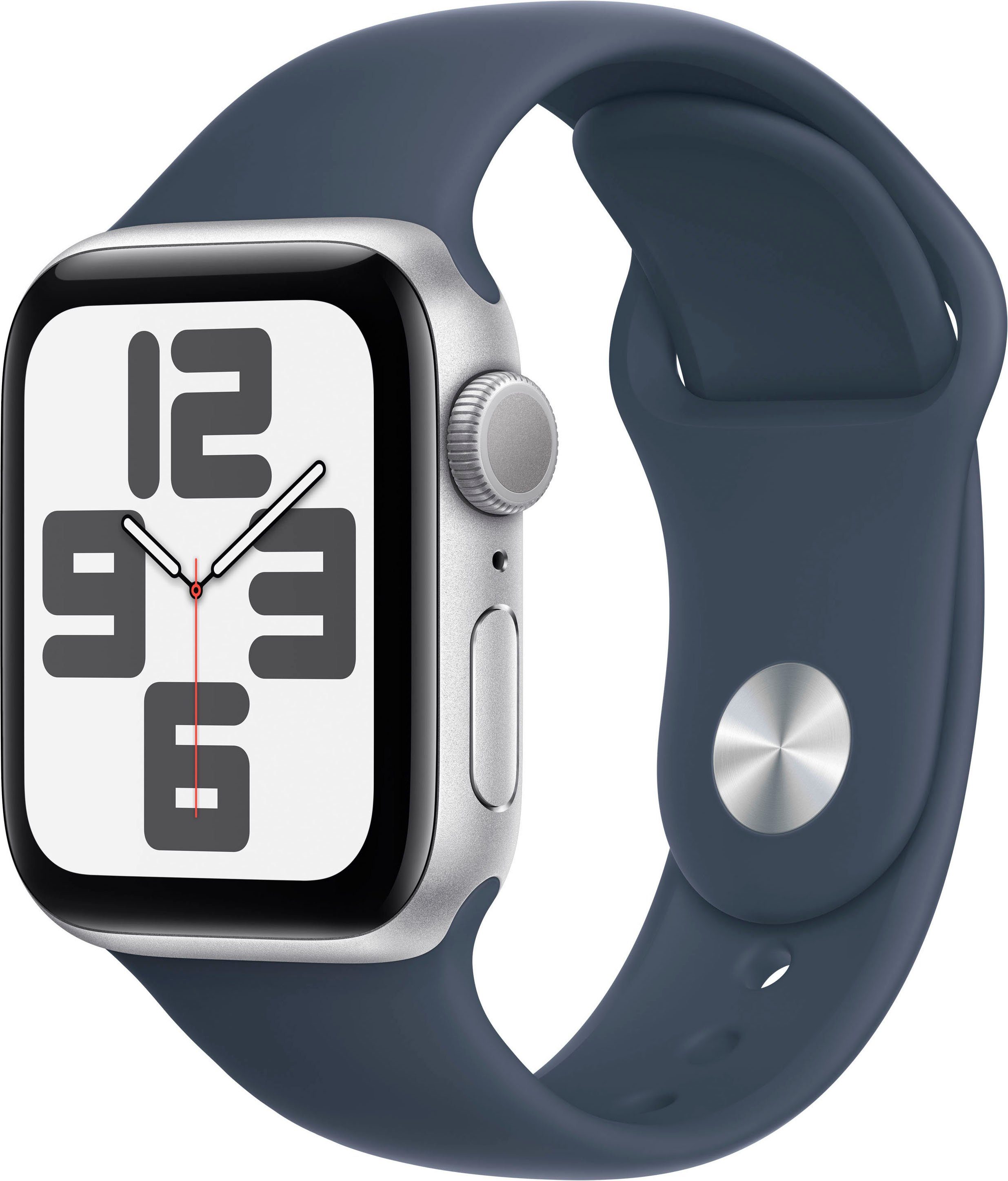 Apple Watch SE (2023) GPS 40 mm Aluminium kast Sportband Storm Blue M-L