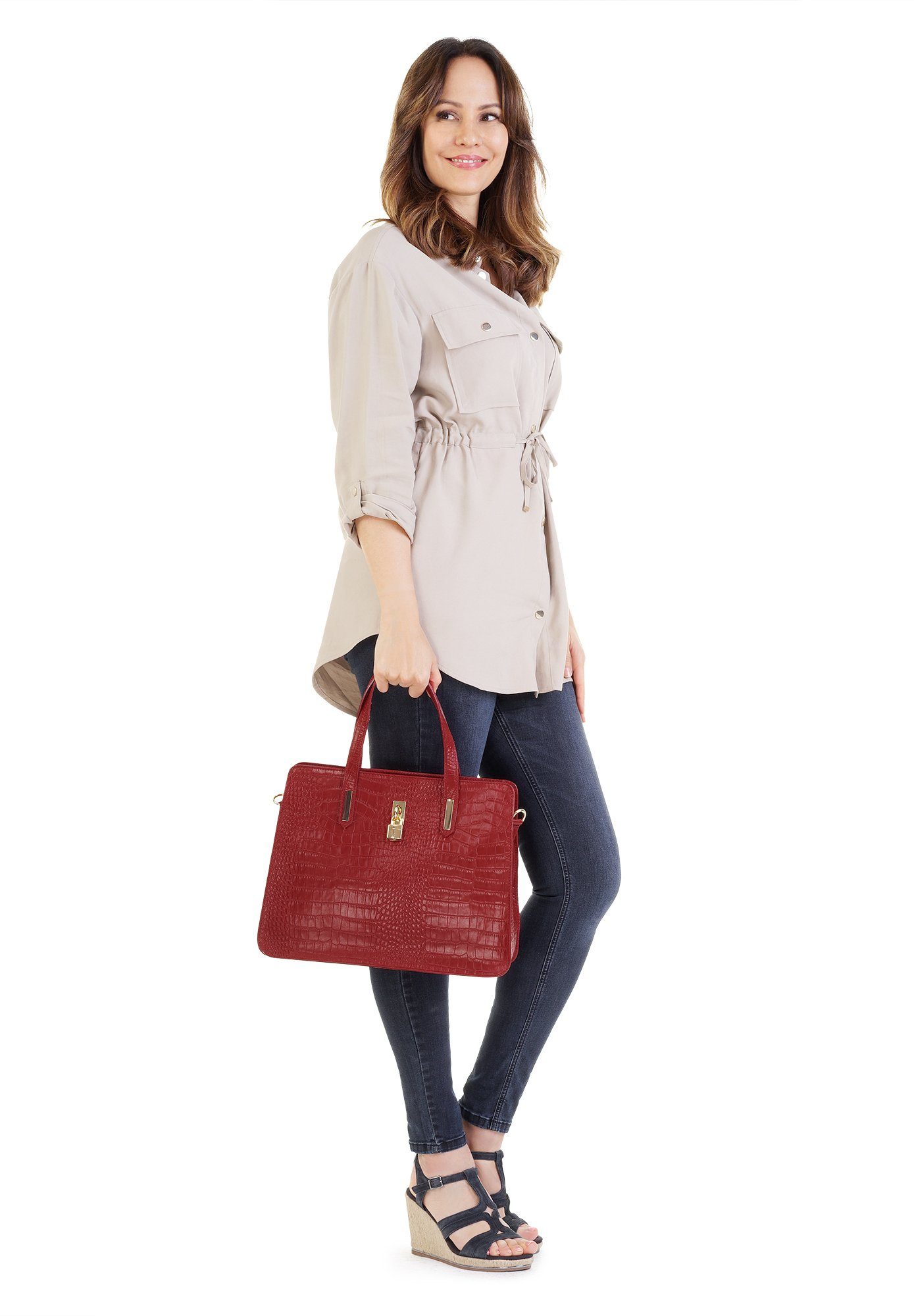 Cluty Tas echt leer, made in italy
