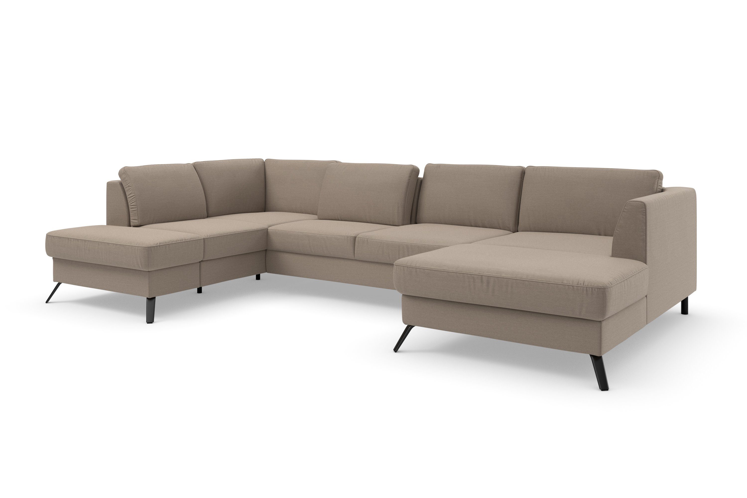 sit&more Zithoek Olsen U-vorm inclusief zitdiepteverstelling, naar keuze met slaapfunctie, 15 cm hoog
