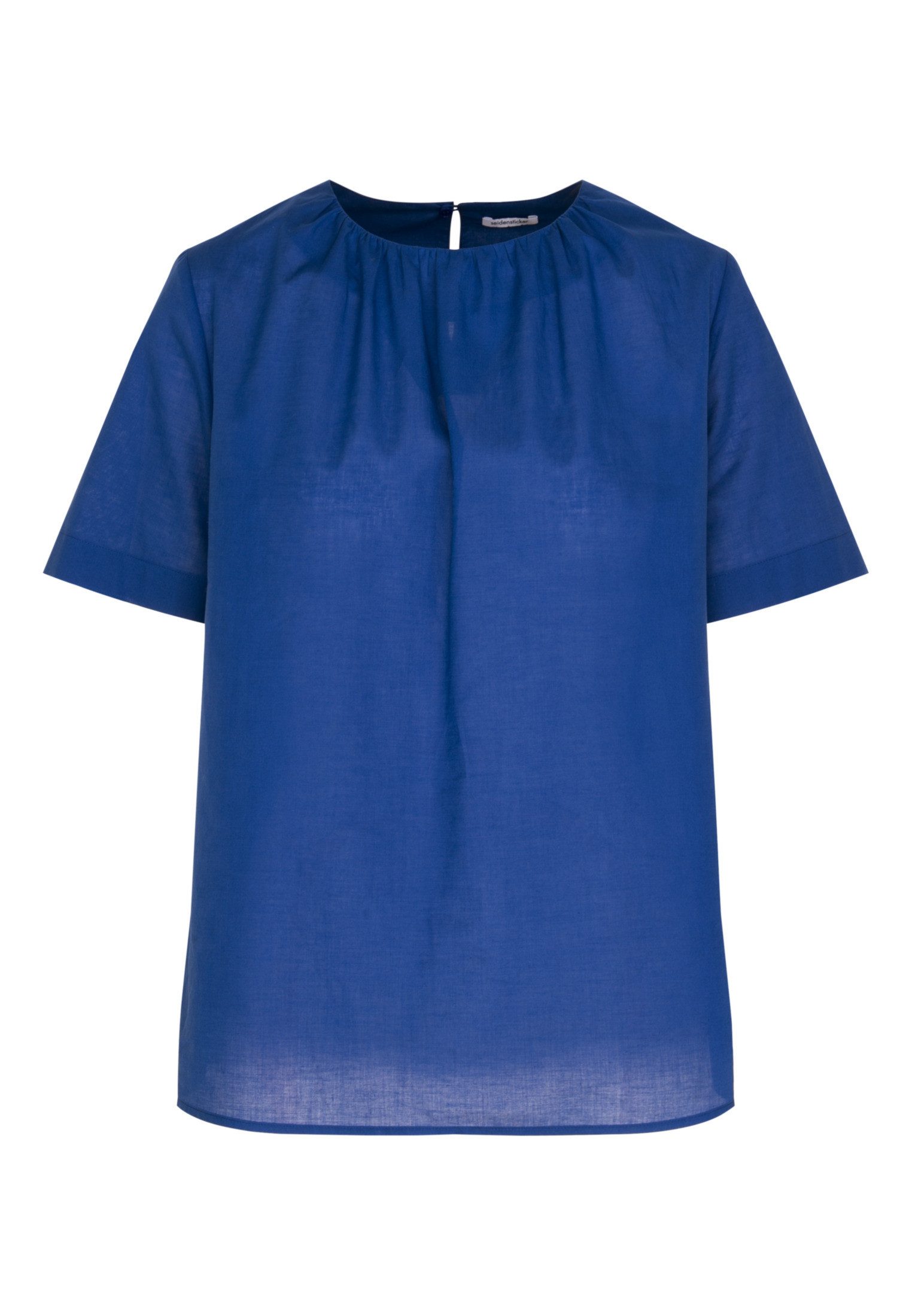 seidensticker Shirtblouse Zwarte roos Korte mouwen ronde hals uni