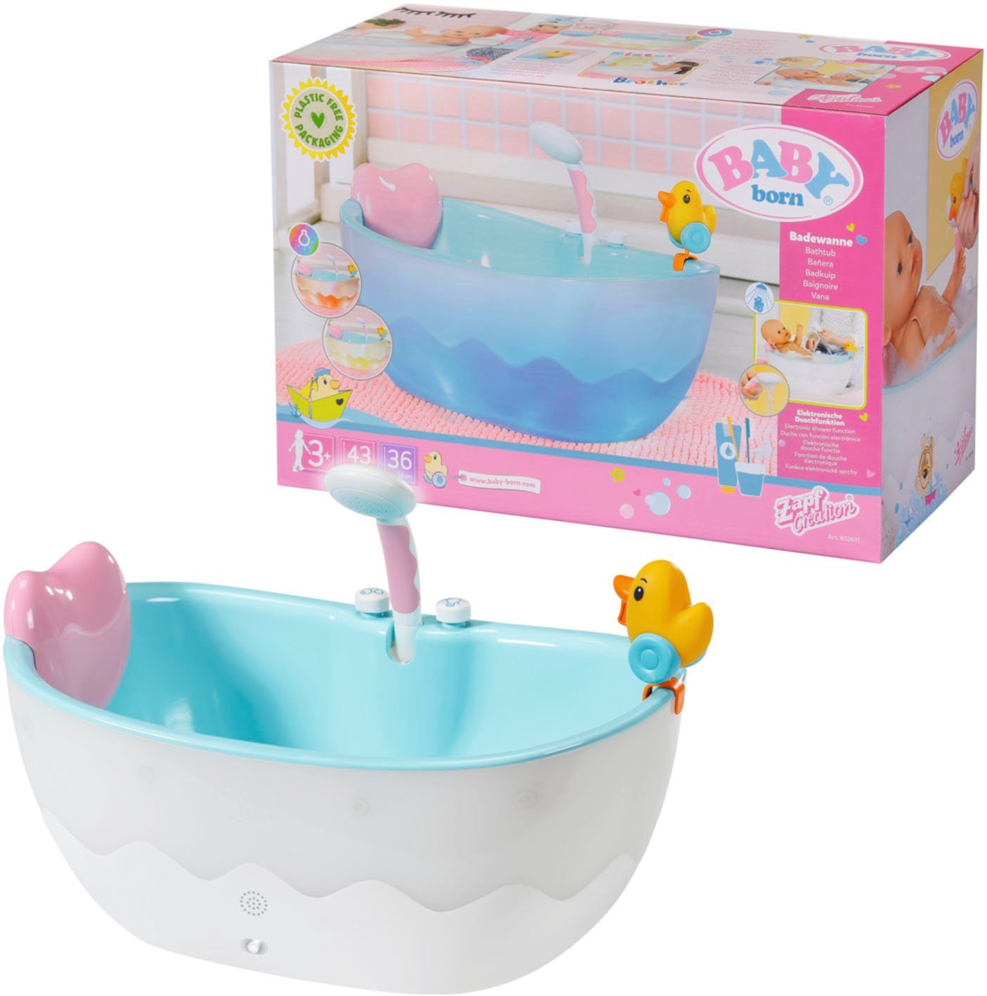 Baby Born Poppen badkuip BATH met licht- en geluidseffecten