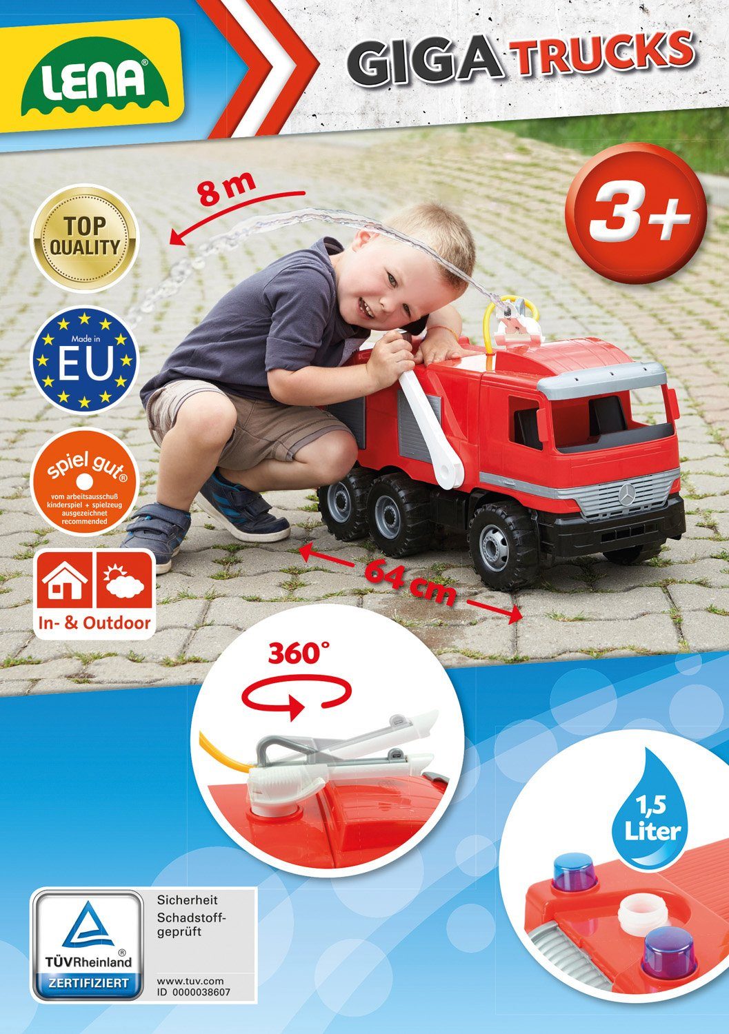 Lena® Speelgoed-brandweer Giga Trucks, Actros