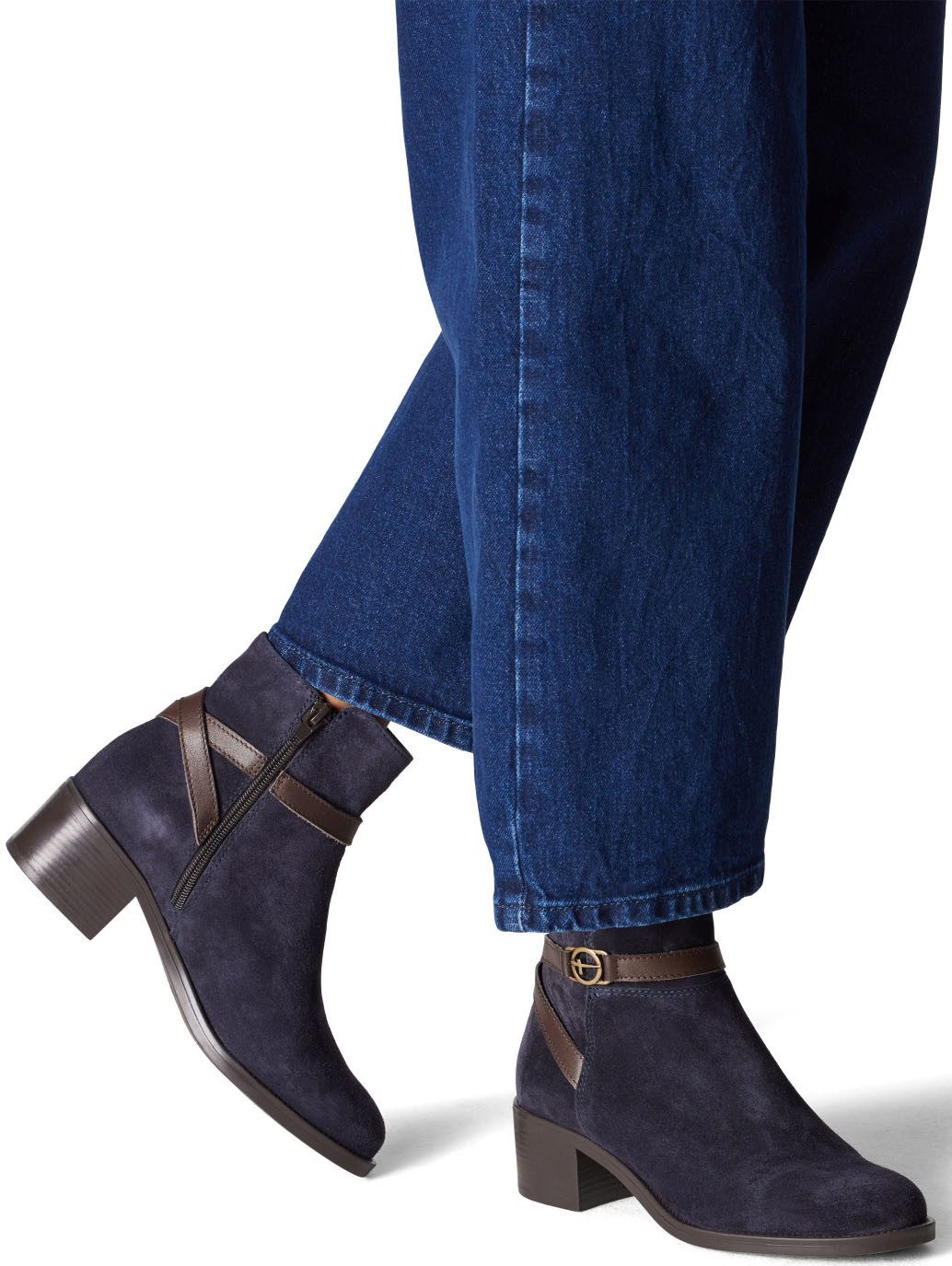 Tamaris Laarsjes blokhak, business schoen, ankleboots met t-sieraad
