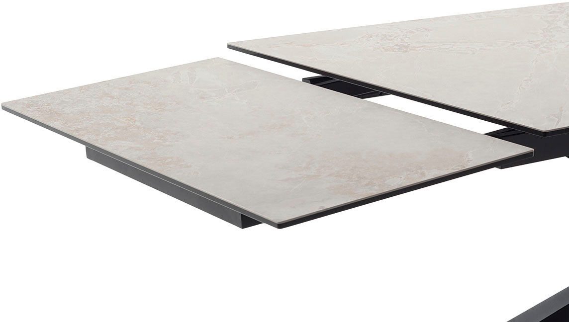 MCA furniture Eettafel TESERO uitschuifbare tafel 200-300 cm Keramiek, metaal, marmer-look, uittrekbaar, belastbaar tot 100 kg, 10-12 personen