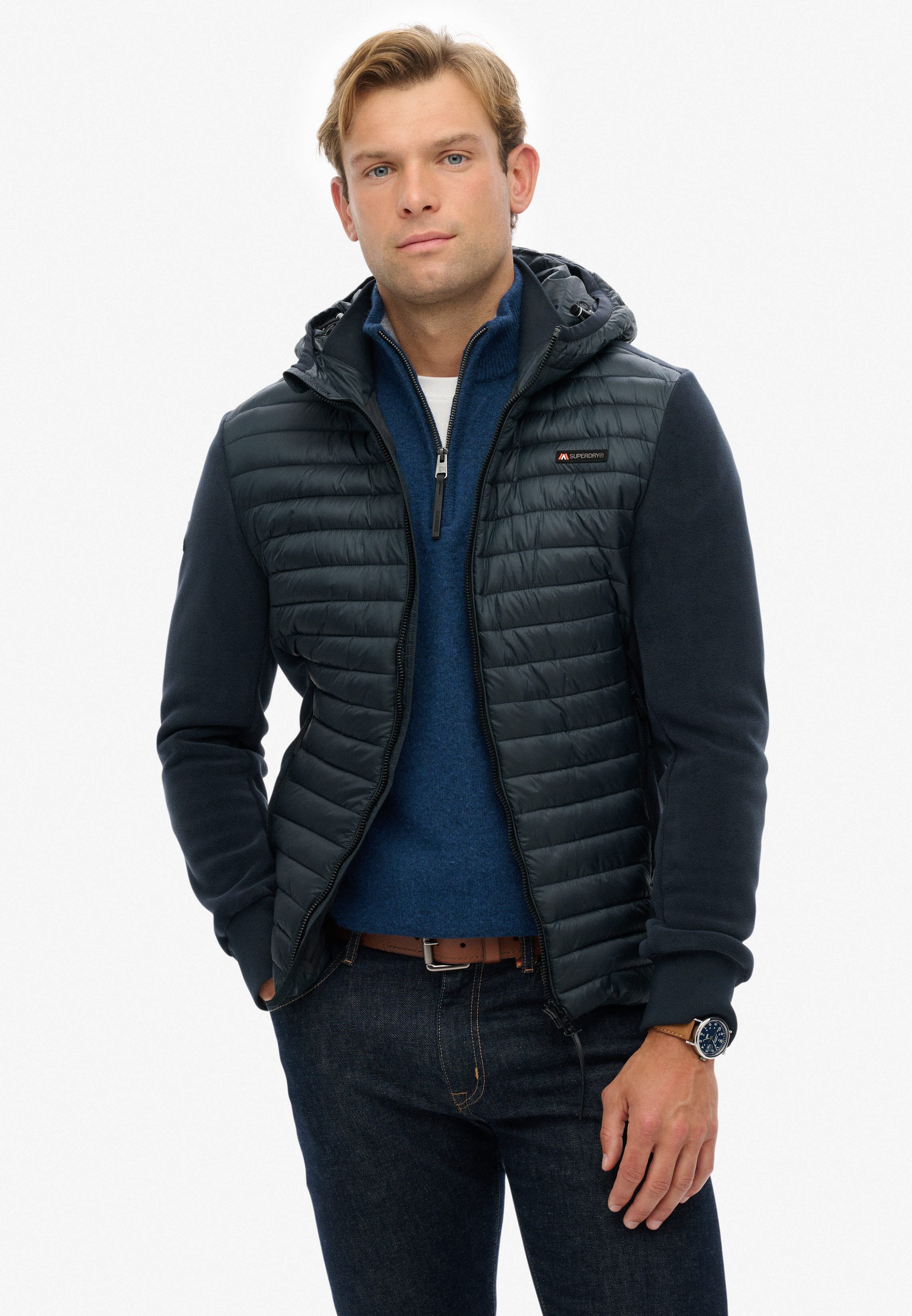 Superdry Gewatteerde jas HOOD STORM FLEECE HYBRID JKT