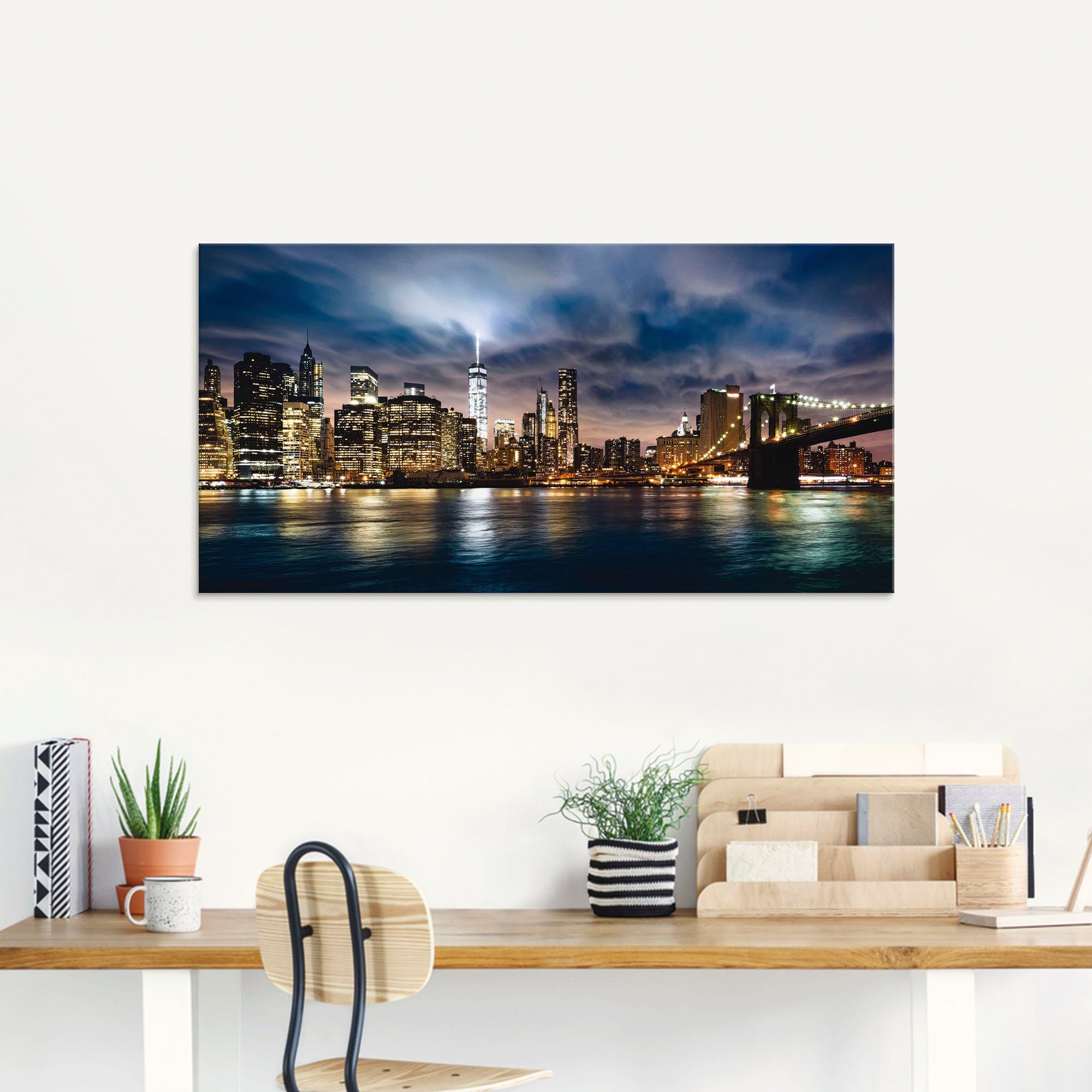 Artland Print op glas Zonsopkomst boven Manhattan