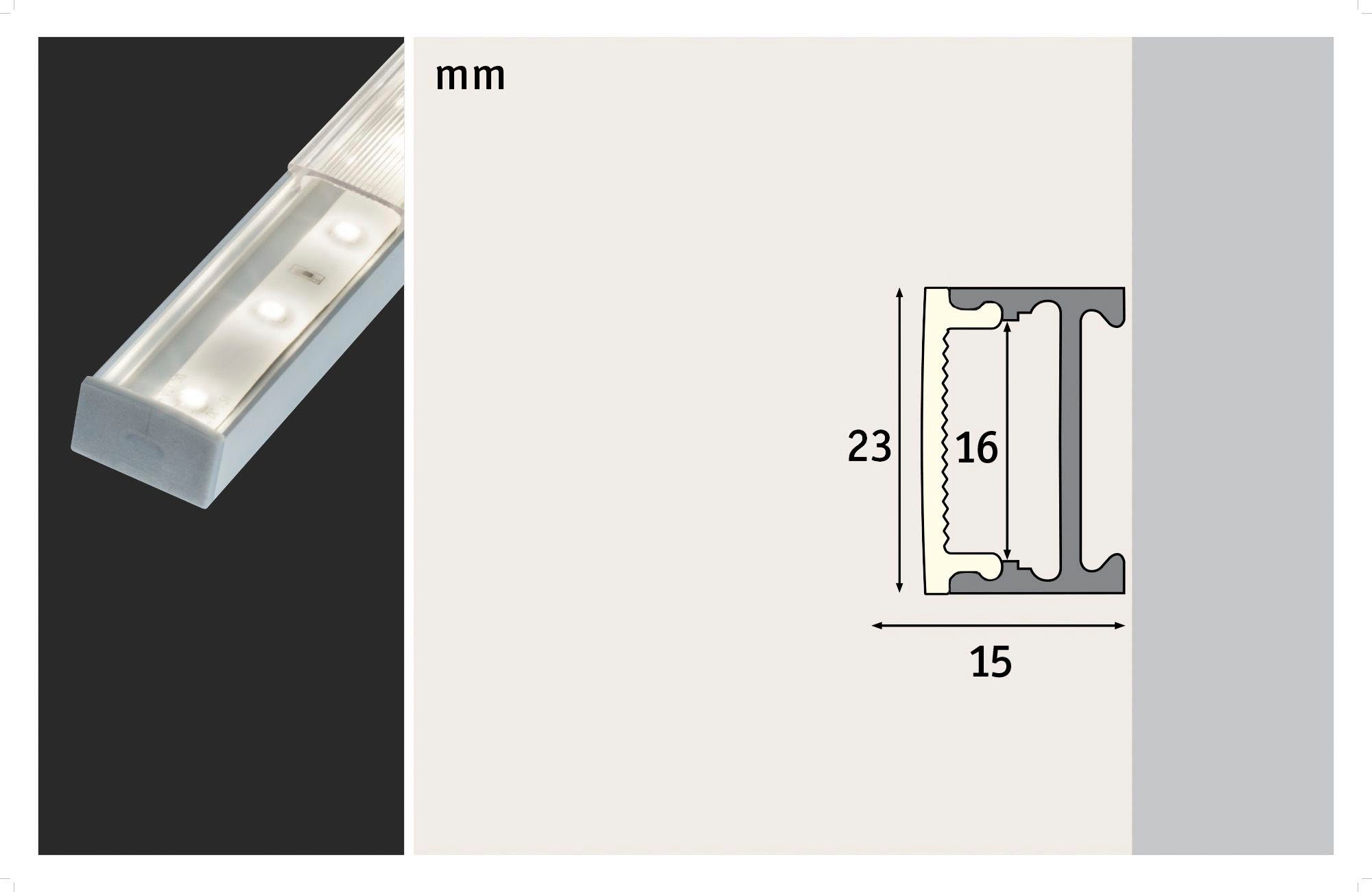 Paulmann Led-strepen Square Profiel met Diffusor 1m Alu geanodiseerd (1 stuk)