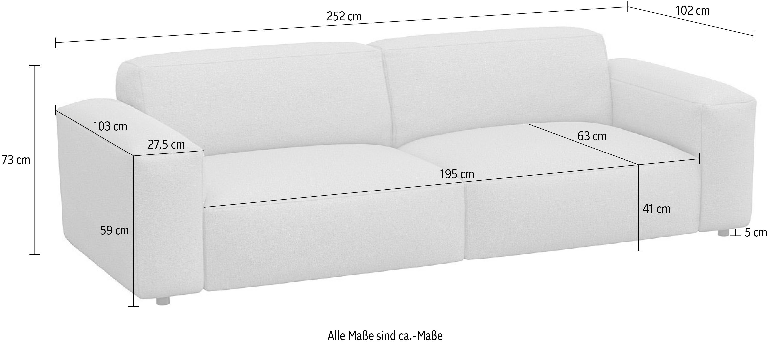 FLEXLUX 3-zitsbank Lucera bank, super comfortabel door hoogwaardige zitopbouw met koudschuim