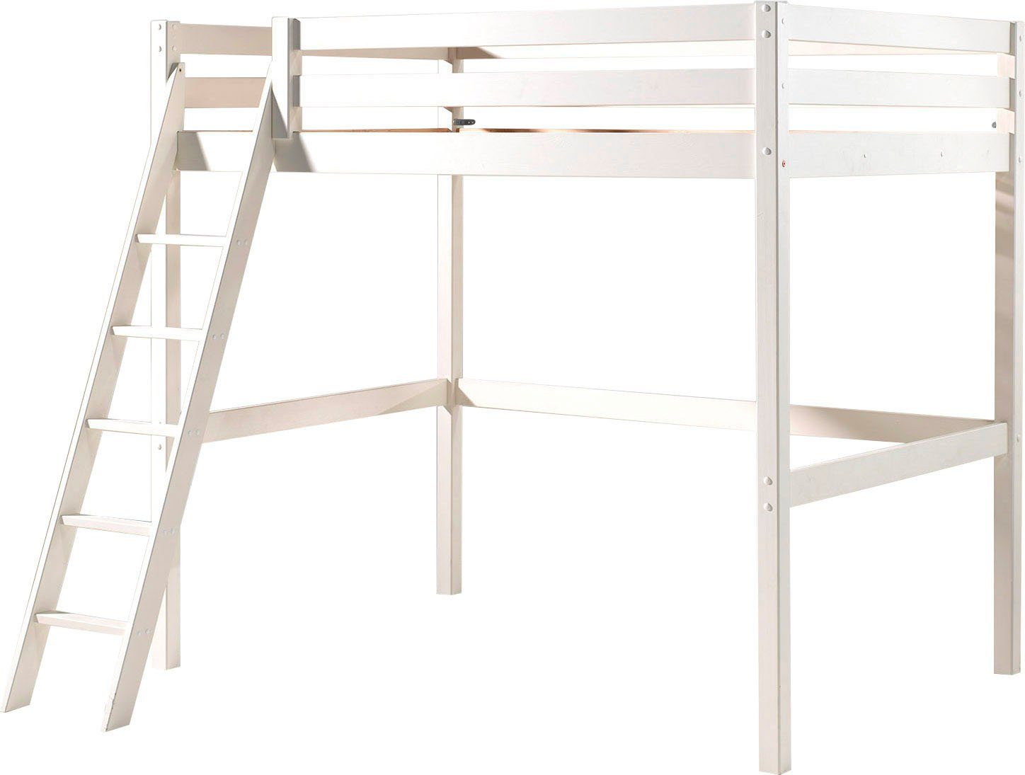 Vipack Hoogslaper Pino, incl. lattenbodem, valbeveiliging en schuine ladder