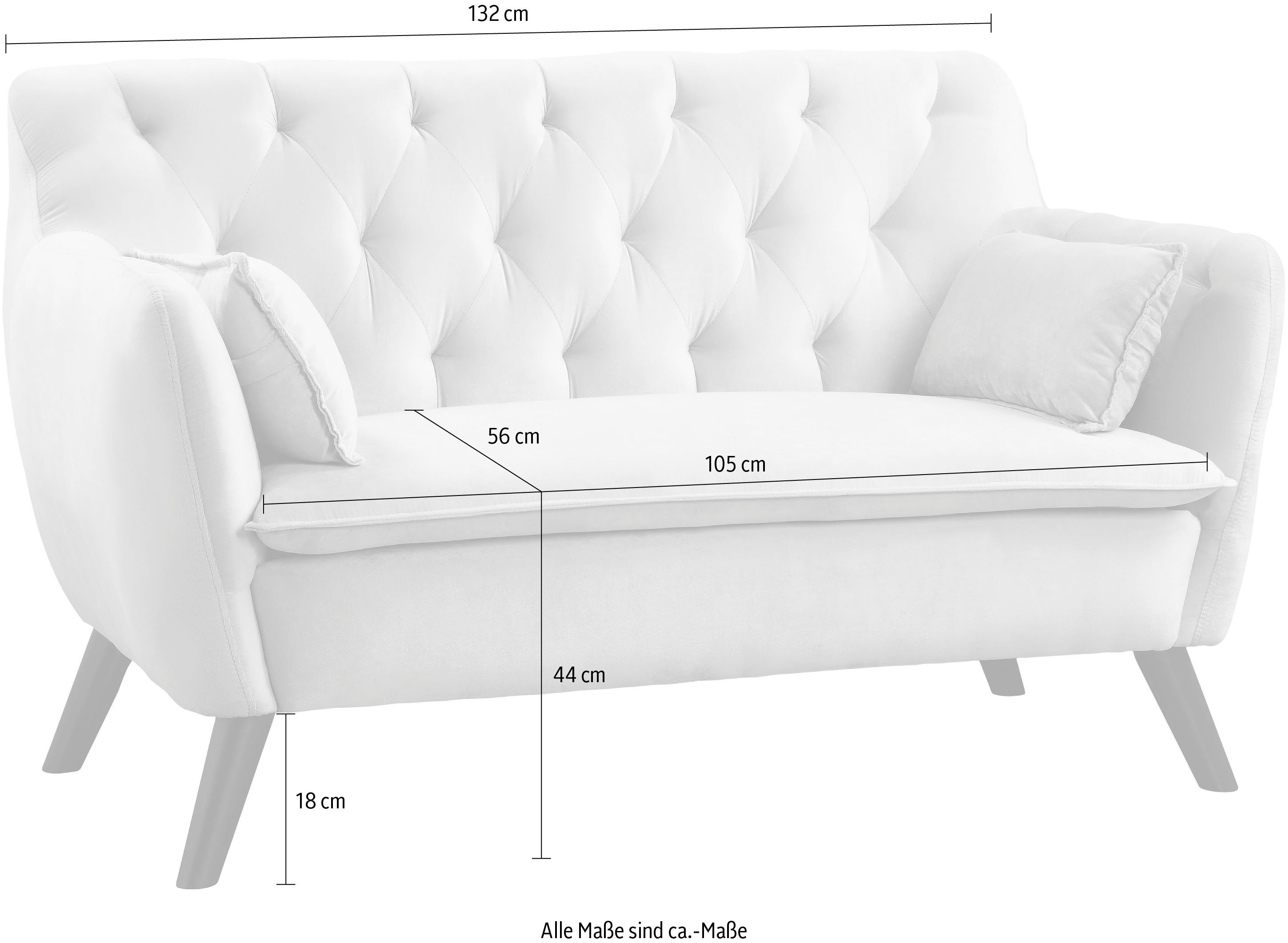 ATLANTIC home collection 2-zitsbank Janna inclusief 2 sierkussens