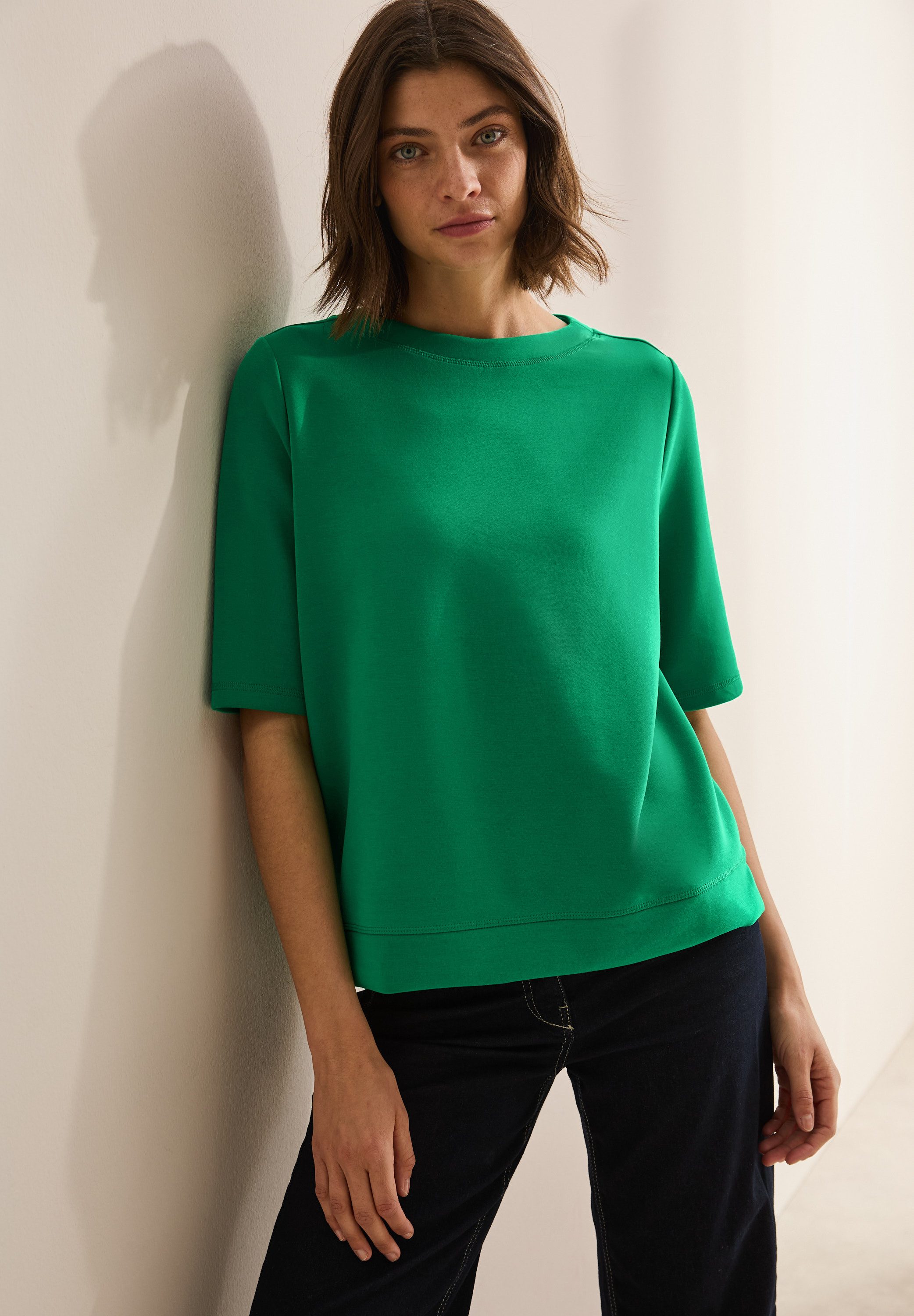 Cecil Sweatshirt korte mouwen, met u-hals