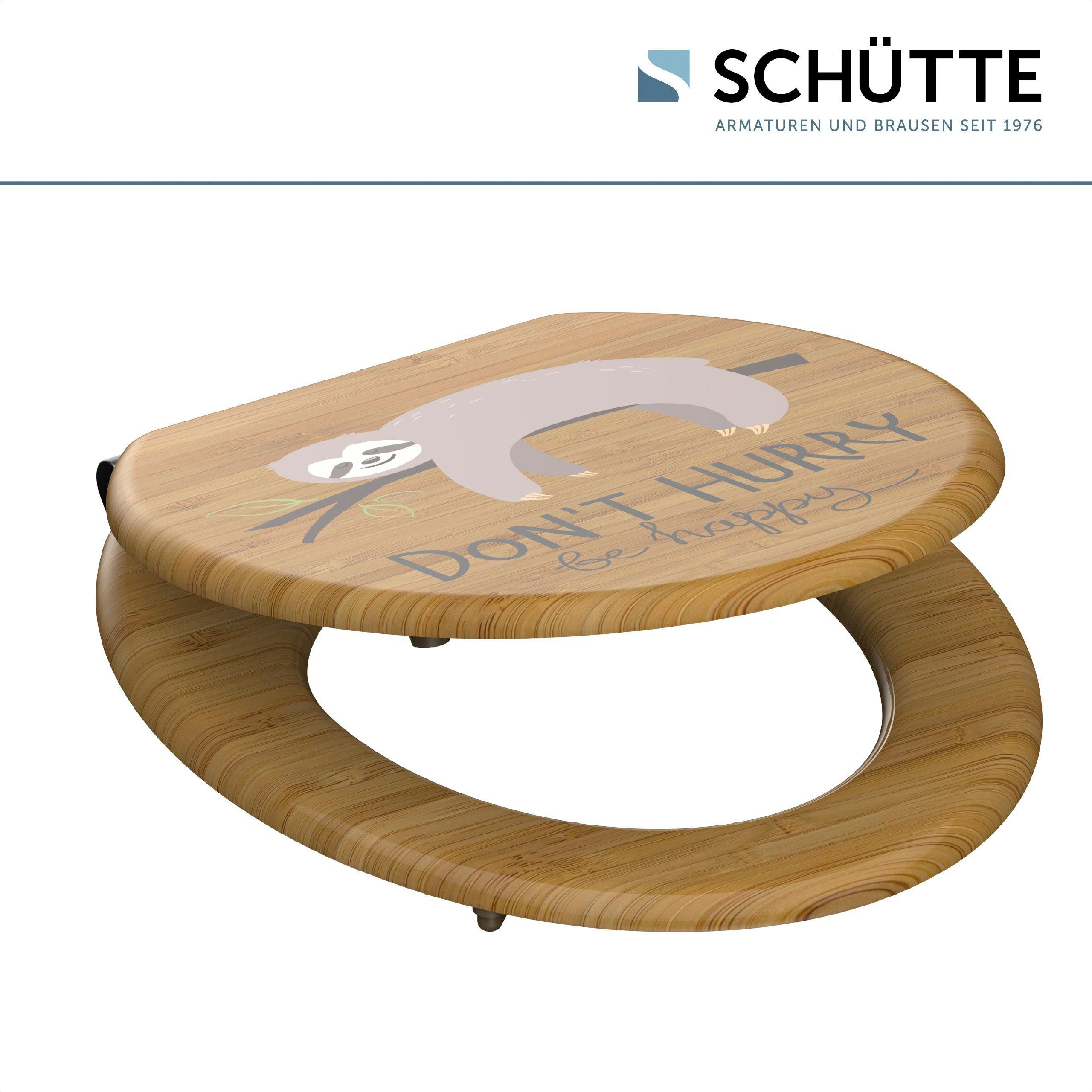 Schütte Toiletzitting Don`t Hurry Softclosemechanisme, houten kern, motiefprint, mdf