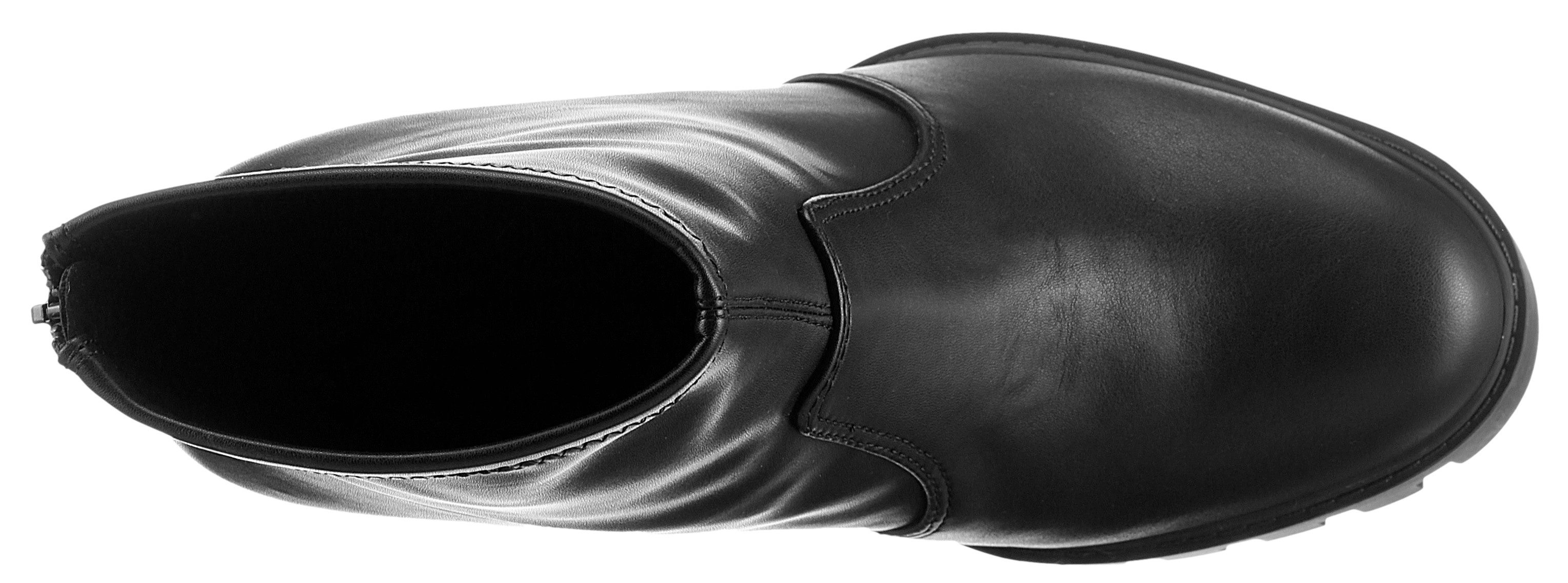 Calvin Klein Highheel-laarsjes HEEL PLATFORM ZIP BOOT MG NAPPA ankleboots, enkellaars, blokhak, met hielrits