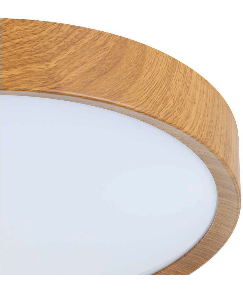 EGLO Plafondlamp MUSURITA Plafondlamp, woonkamer, staal, kunststof, houtlook, wit, Ø 34 cm (1 stuk)