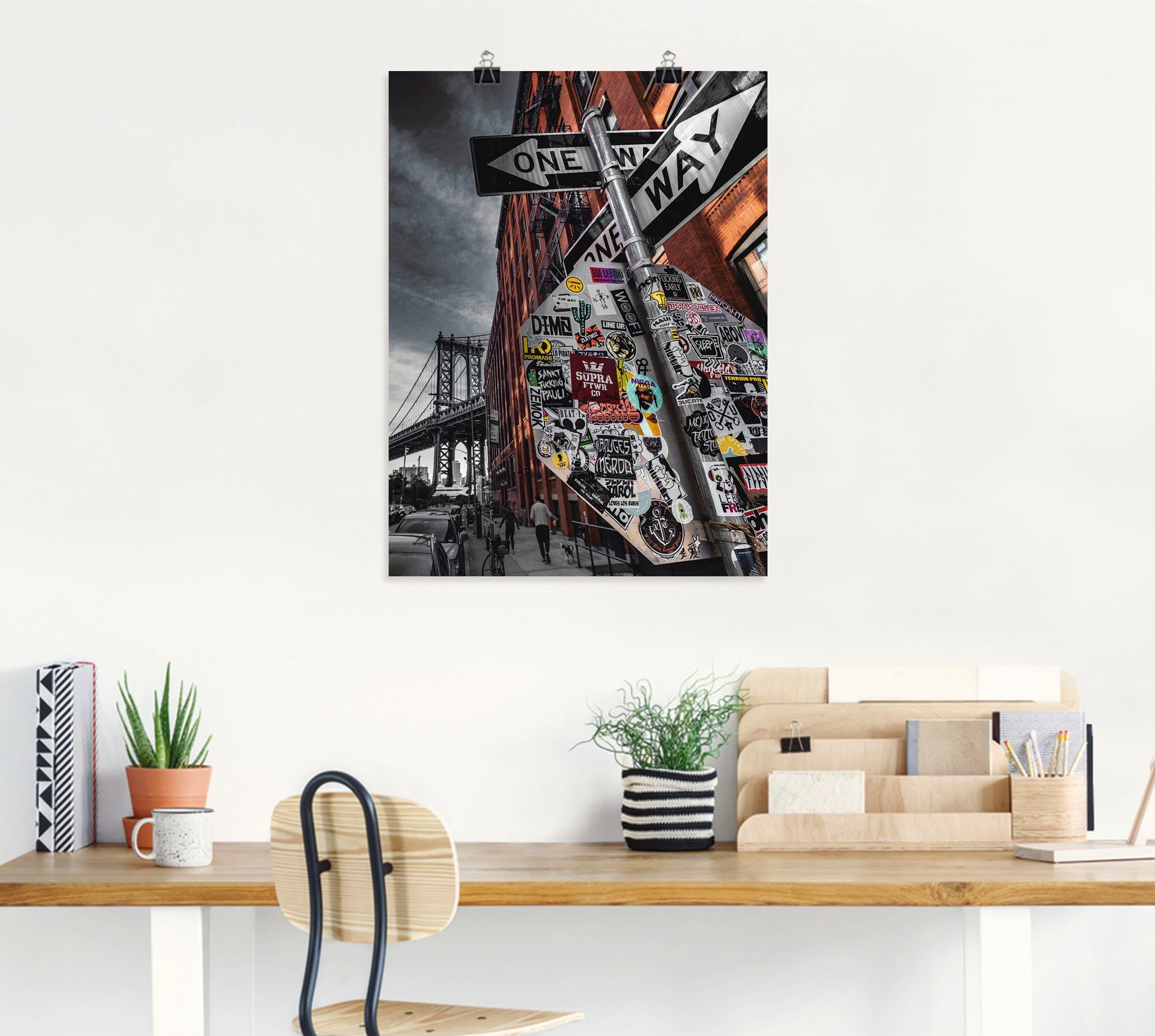 Artland Artprint New York Street fotografie als artprint van aluminium, artprint voor buiten, artprint op linnen, poster in verschillende maten. maten