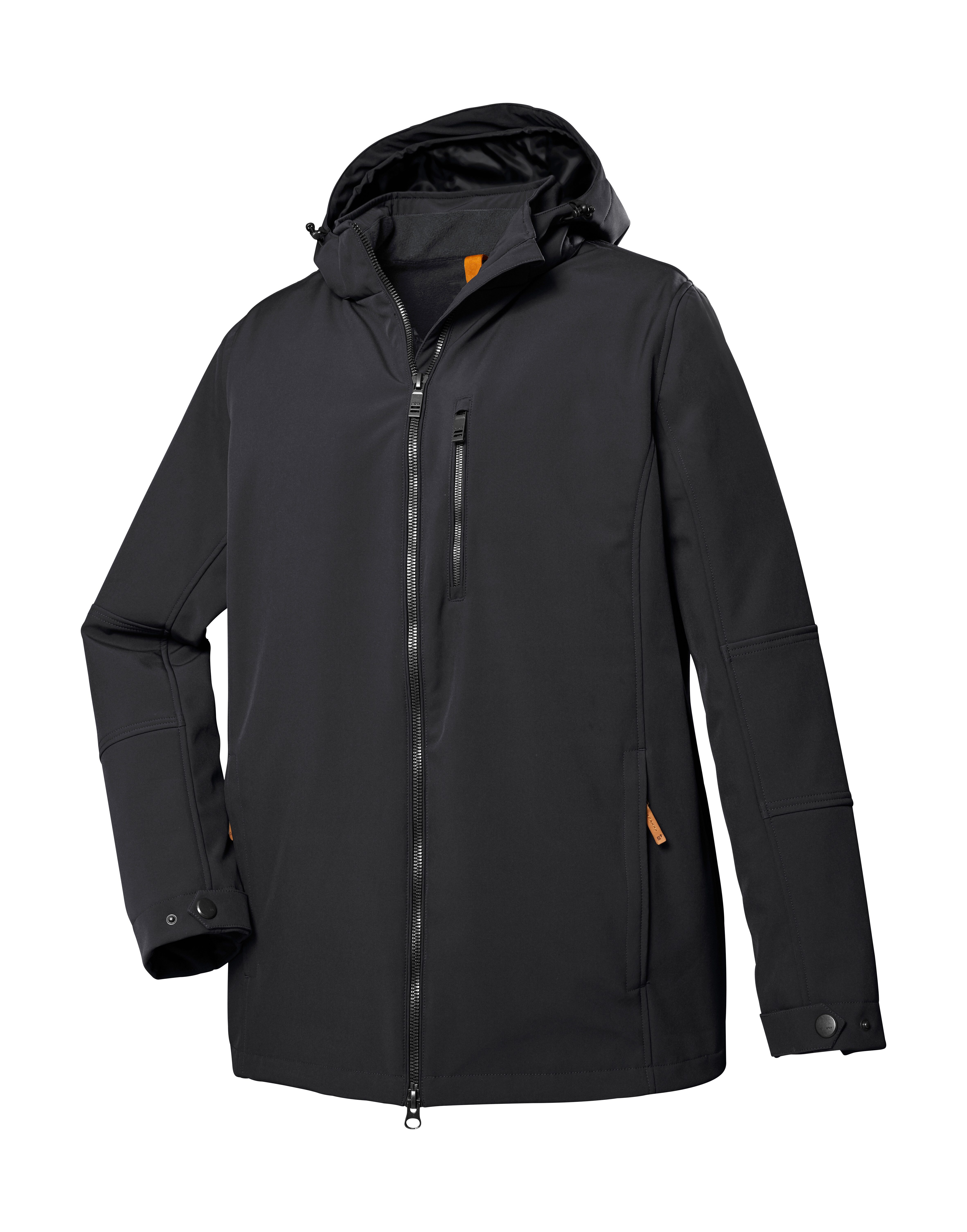 STOY Softshell-jack STW 17 MN SFTSHLL JCKT Waterafstotende, ademende softshelljas met afneembare capuchon