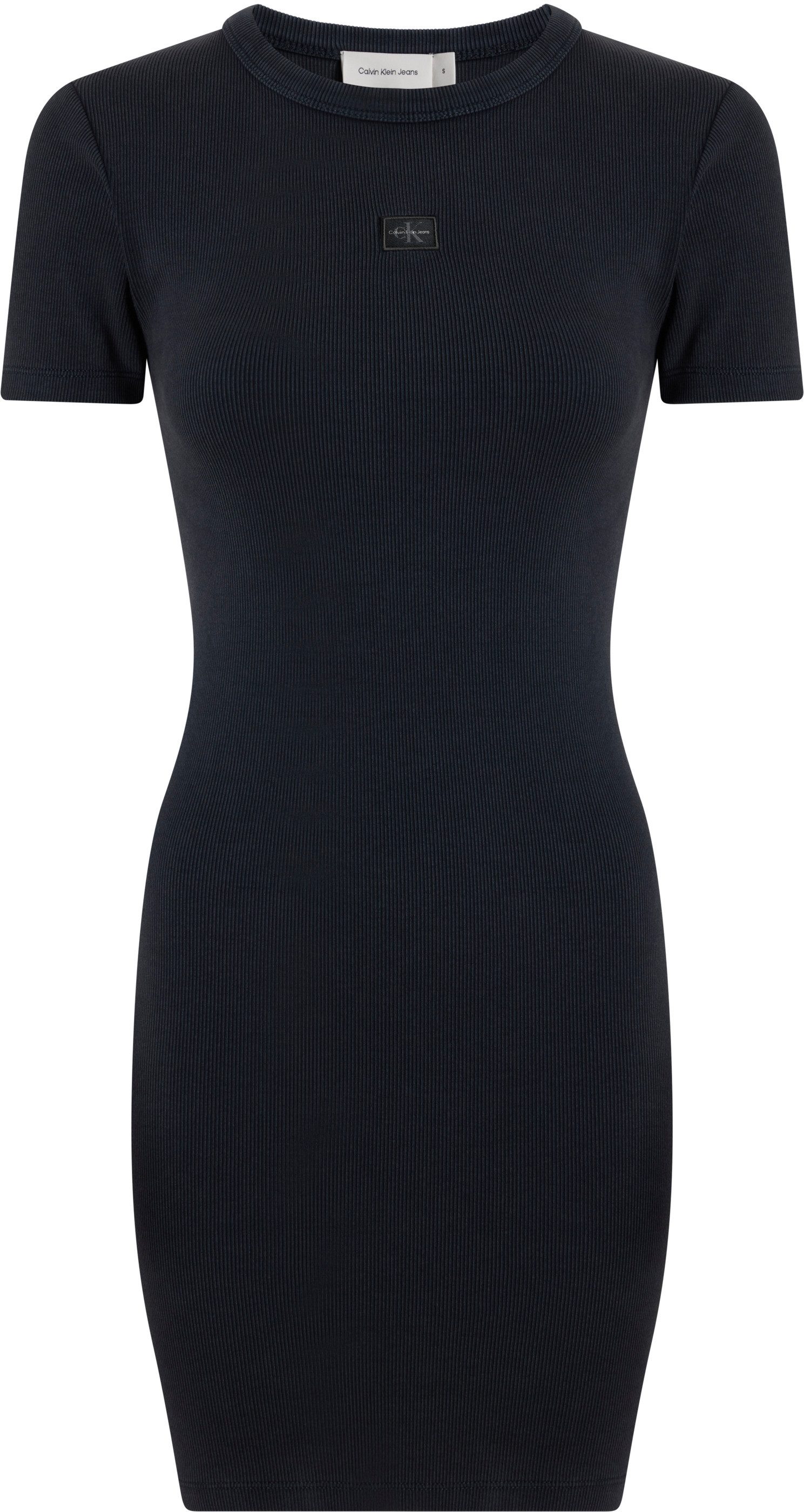 Calvin Klein Shirtjurk WASHED WOVEN LABEL RIB DRESS