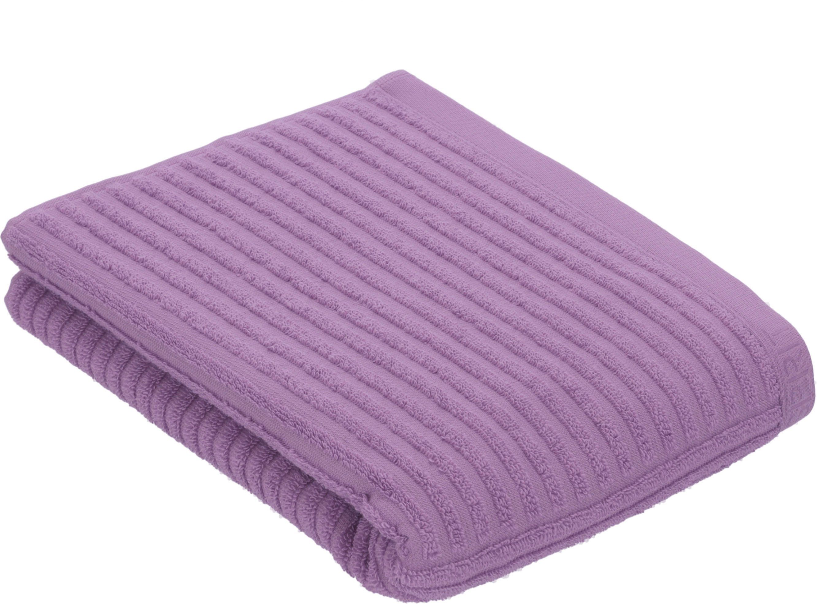 Esprit Handdoek Modern Lines met hoog-laag lijnstructuur (1 stuk) handdoeken paars