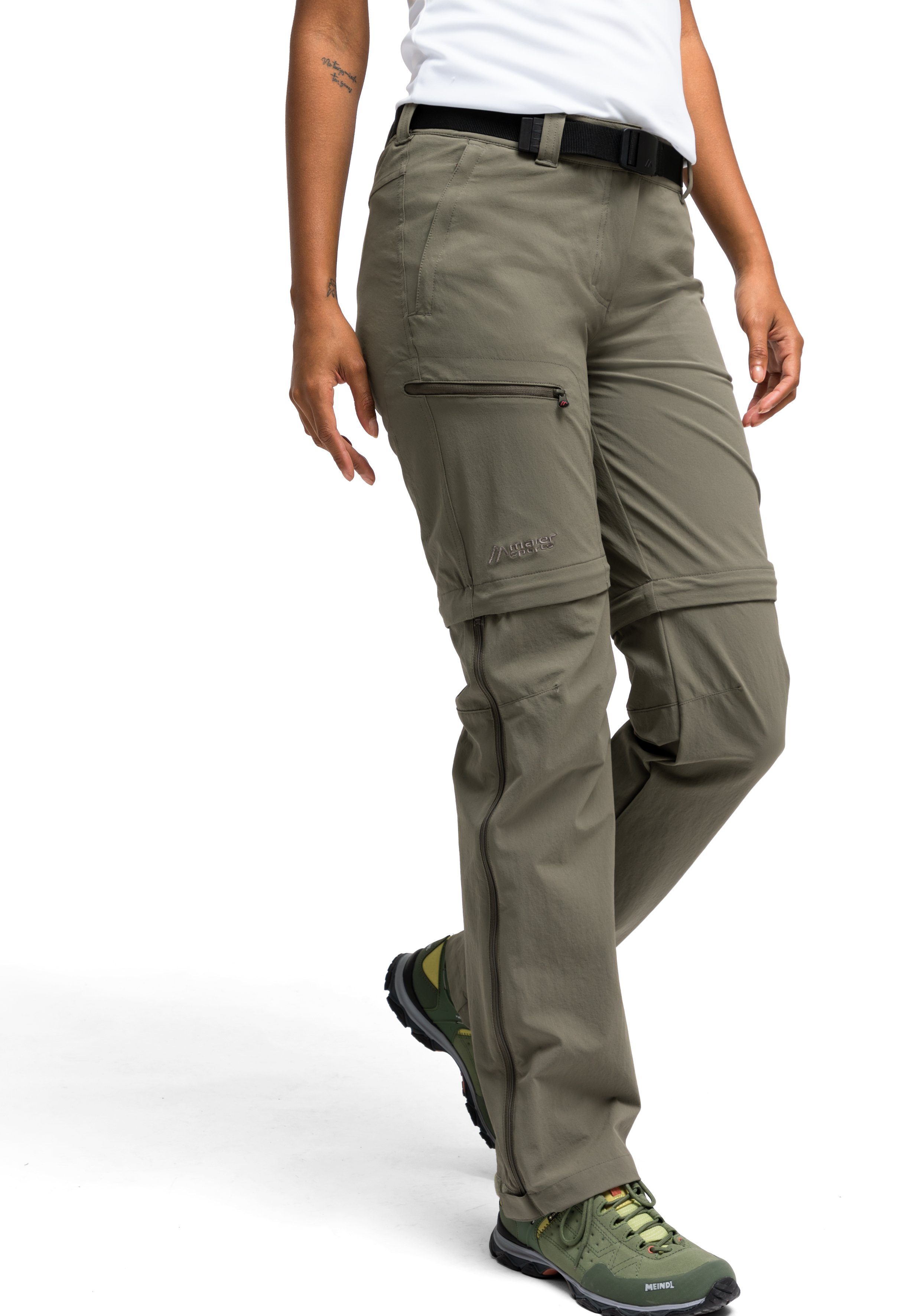 Maier Sports Functionele broek Nata Dames wandelbroek, afritsbare outdoorbroek, 3 zakken, regular fit