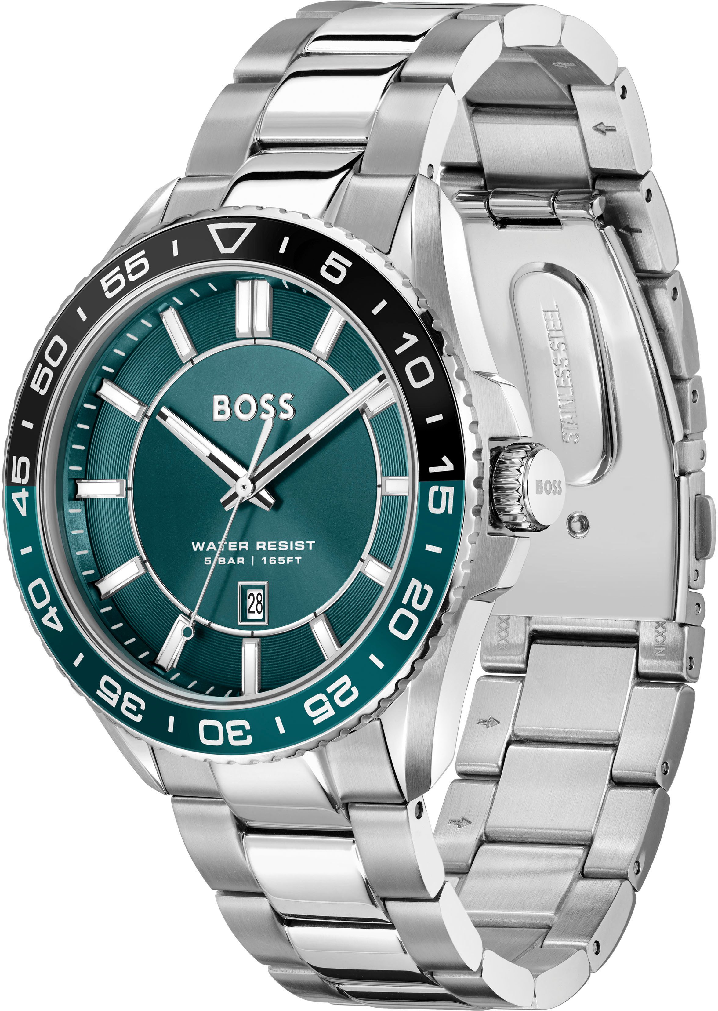 Boss Kwartshorloge Runner 3H Horloge, herenhorloge, stalen band, analoog, dag