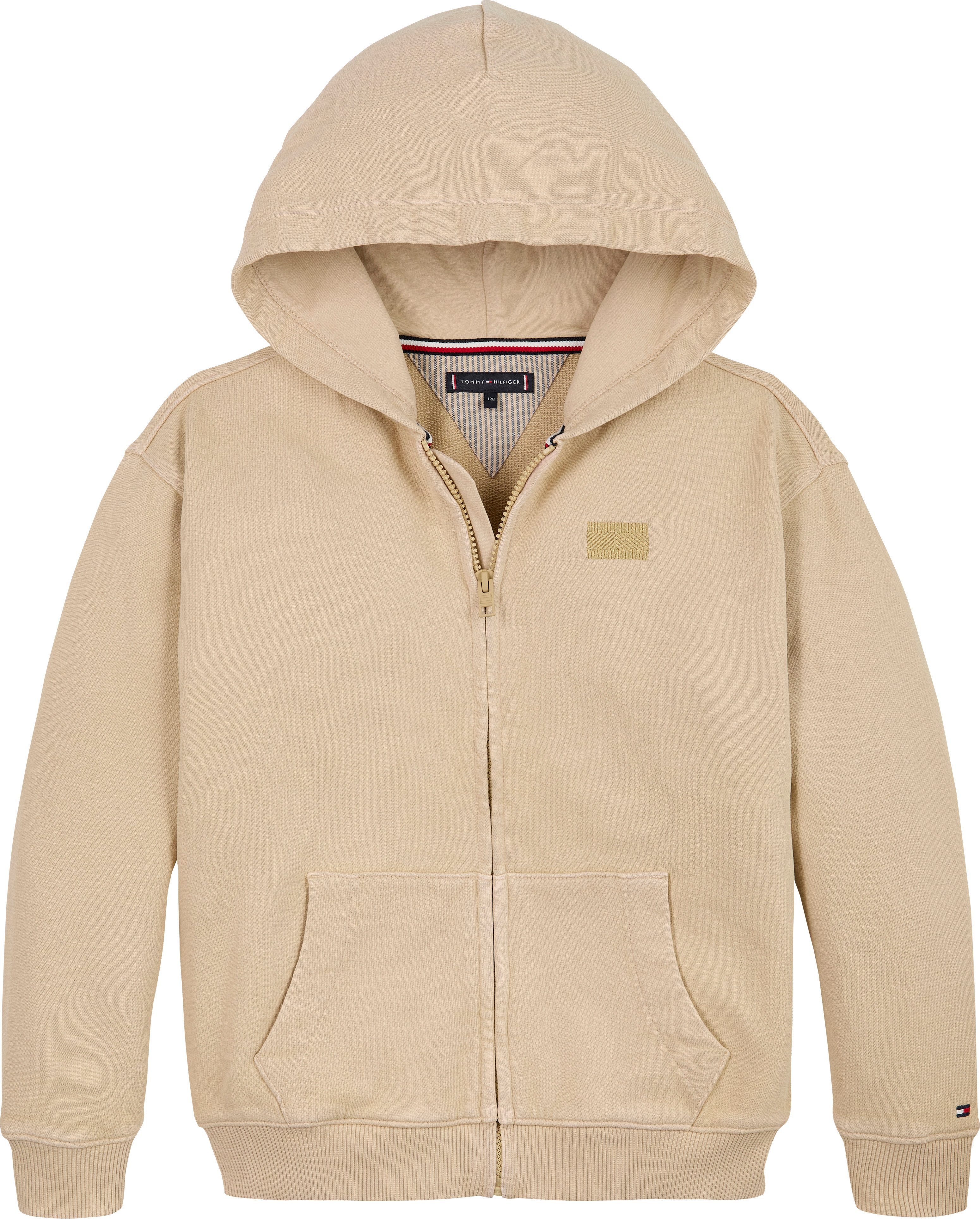 Tommy Hilfiger Capuchonsweatvest TONAL FLAG EMB ZIP HOODIE voor kinderen tot 16 jaar, met capuchon
