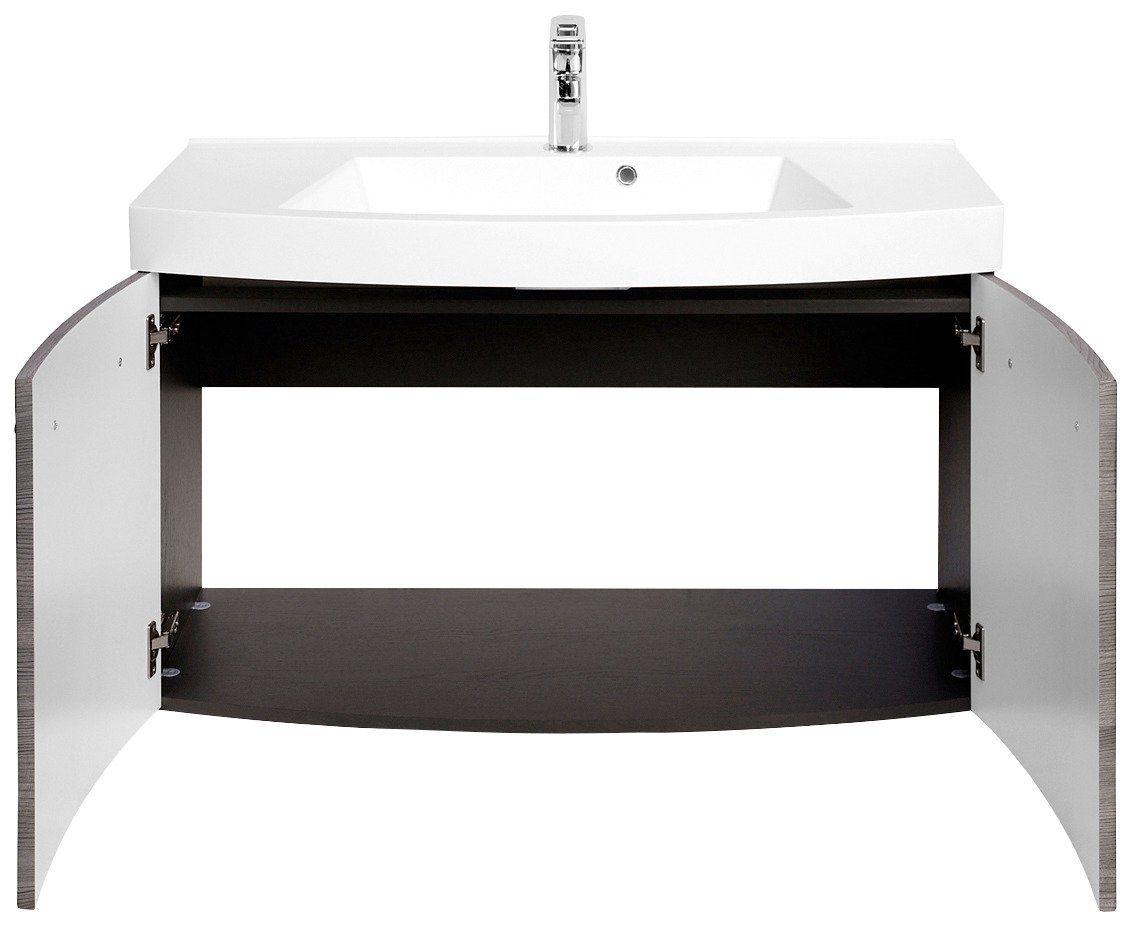 welltime Badkamerserie Florida Wastafelmeubel breedte 100 cm en spiegelkast (2-delig)