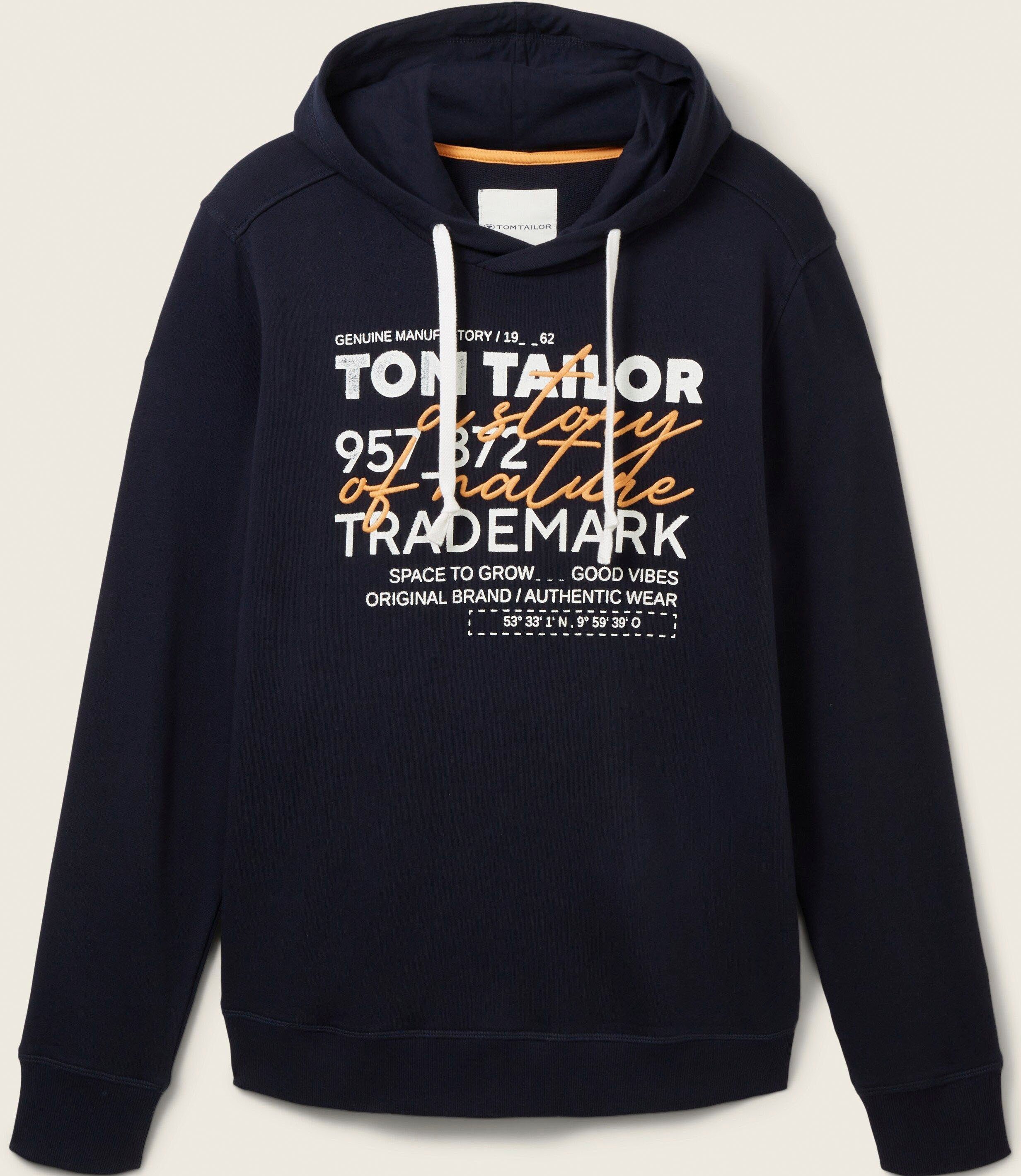 Tom Tailor Hoodie met casual frontprint + borduursel