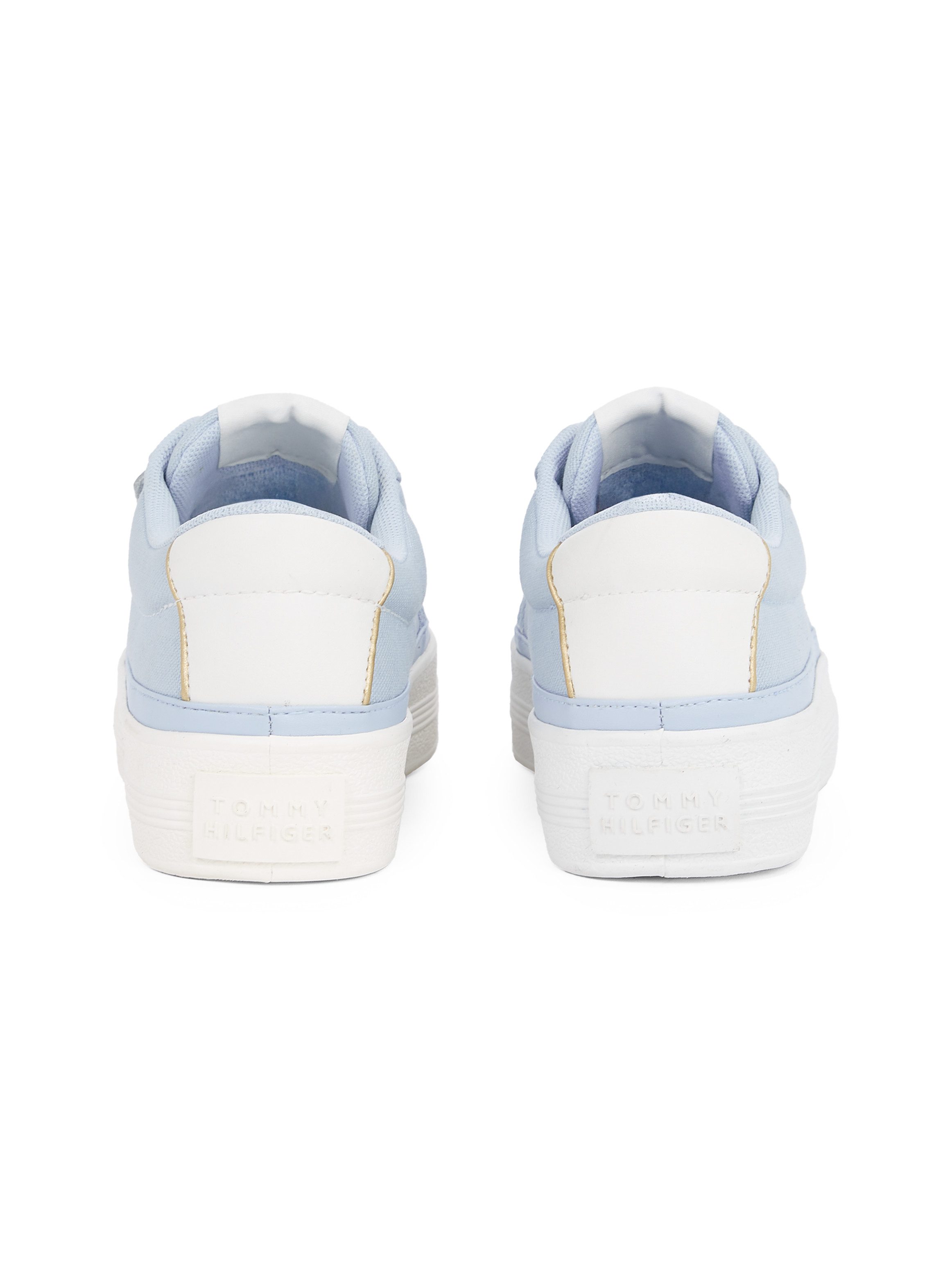 Tommy Hilfiger Plateausneakers ESSENTIAL VULC TEXTILE SNEAKER , vrijetijdsschoen, lage schoen, veterschoen met gouden details