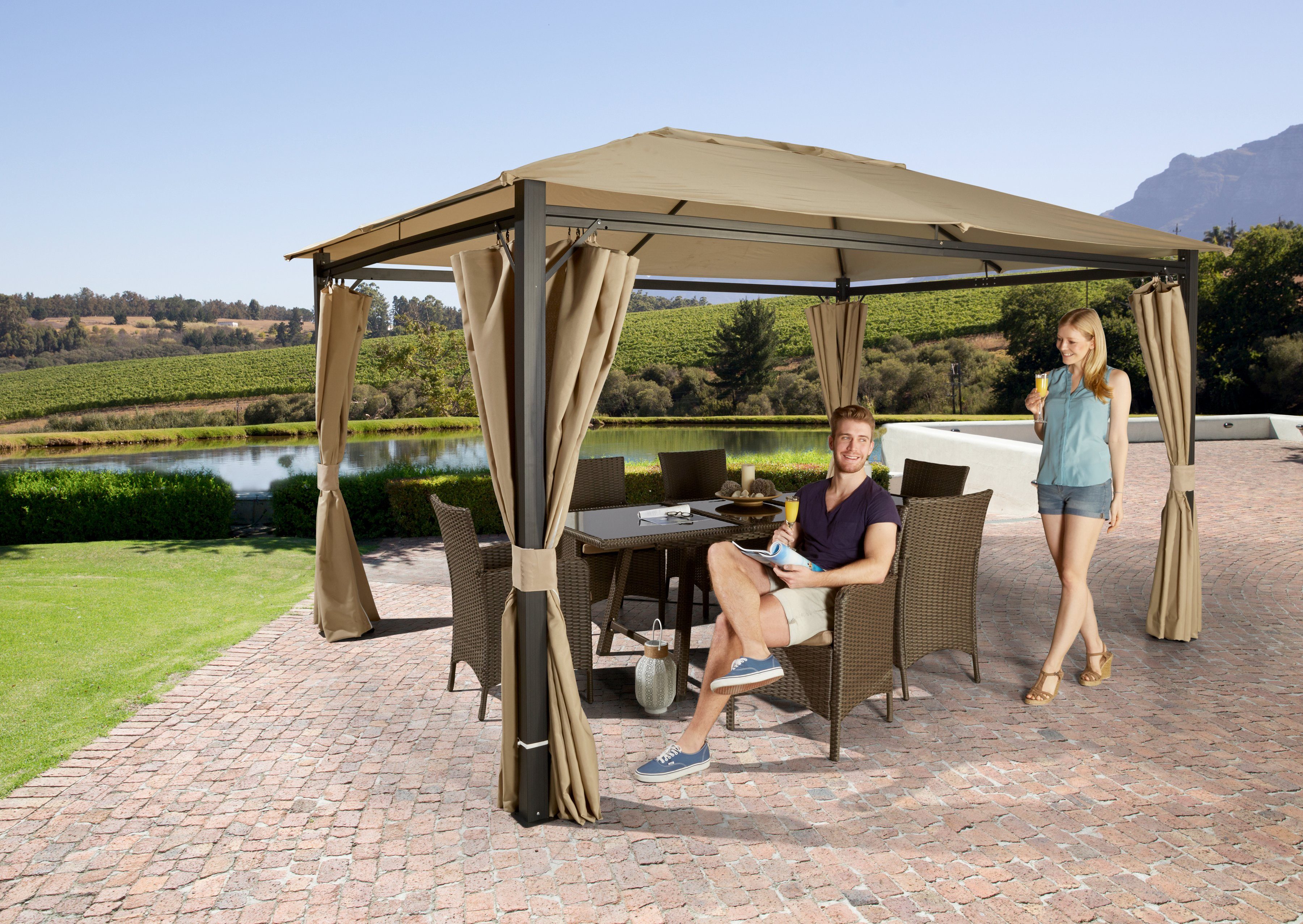 KONIFERA Zij-element partytent Elba geschikt voor verschillende maten (set)