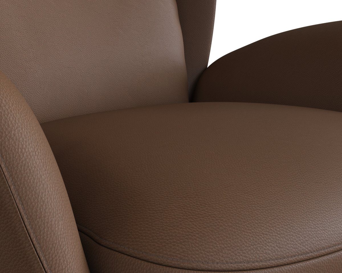FLEXLUX Oorfauteuil Padova Stijl & comfort, organische vorm, geïntegreerde lendesteun, eikenhouten voet
