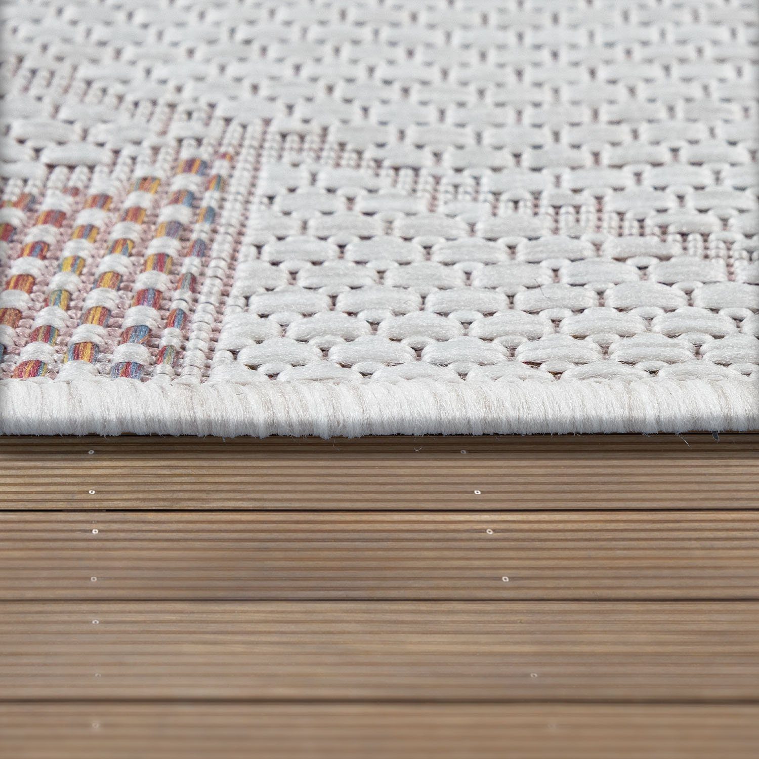 Paco Home Vloerkleed Kuba 130 Platweefsel, modern design, pastelkleuren, geschikt voor buiten