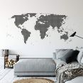 wall-art wandfolie punten wereldkaart abstract stippen (1 stuk) zwart