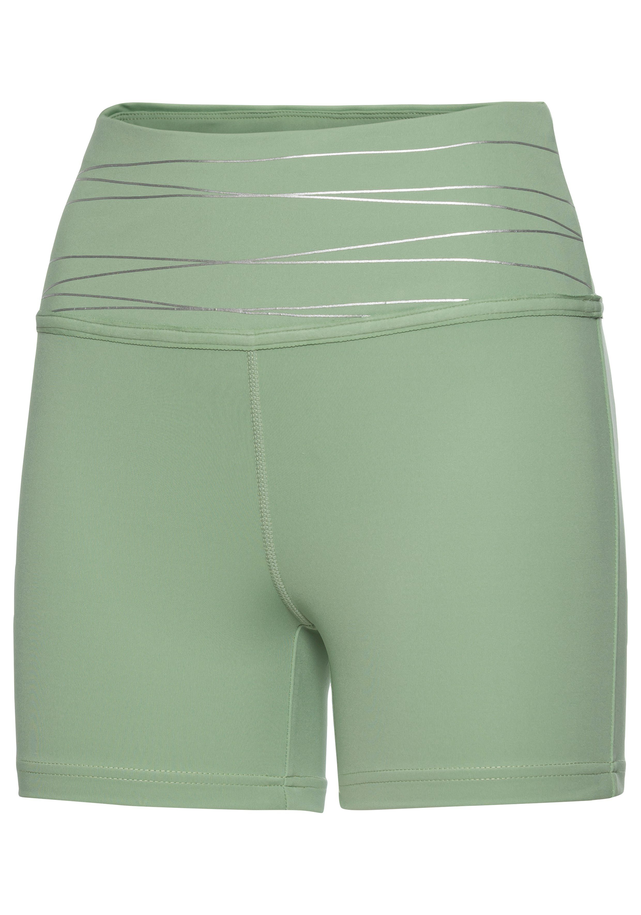 vivance active Short Korte broek Sportshorts met brede tailleband en print