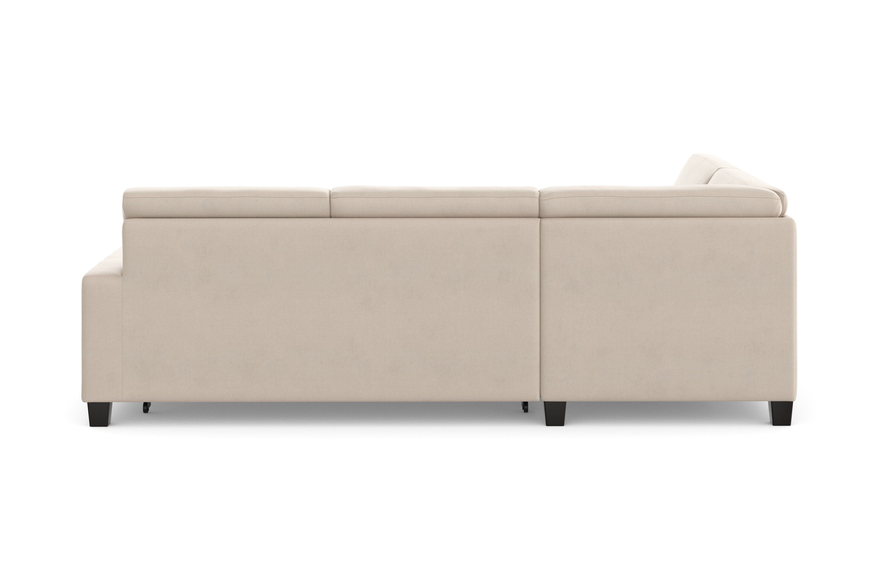 DOMO collection Hoekbank Florentina tijdloos en elegant, zitnaden als designelement, L-vorm keuze met slaapfunctie, met contrastnaad, comfortabele zithoogte 47 cm