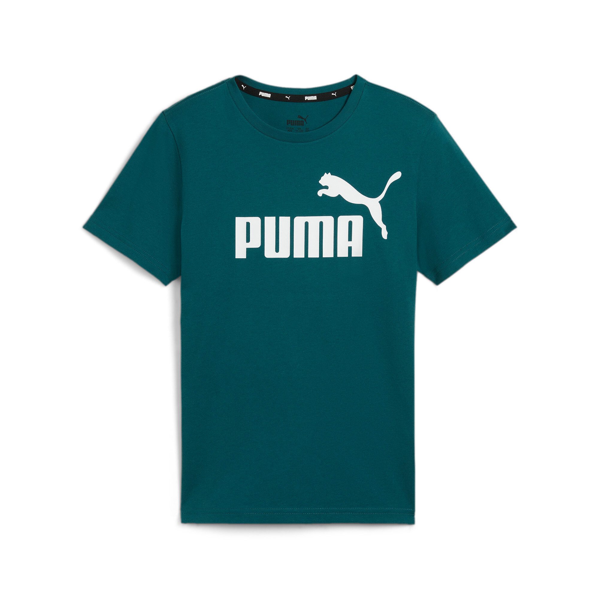 Puma T-shirt olijfgroen Jongens Katoen Ronde hals Logo 164