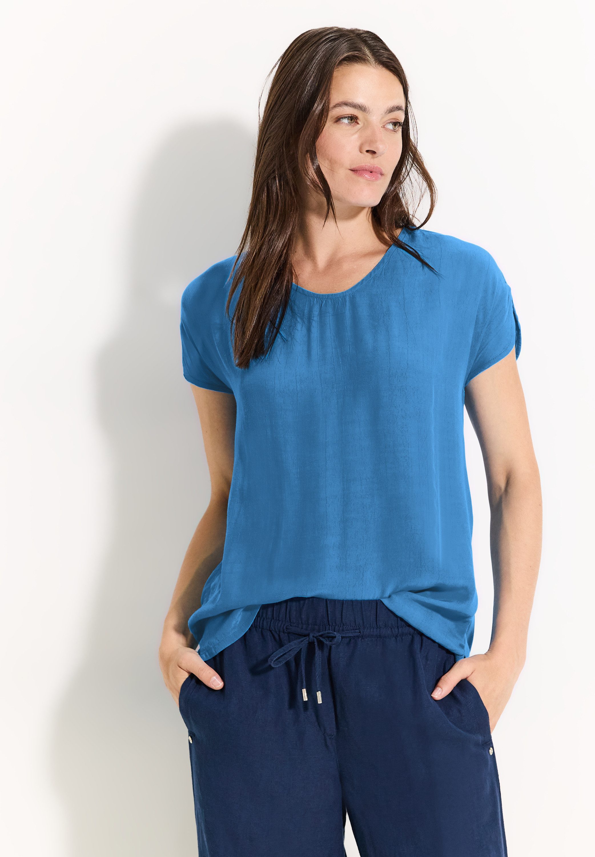 Cecil Blouse met korte mouwen met splitjes