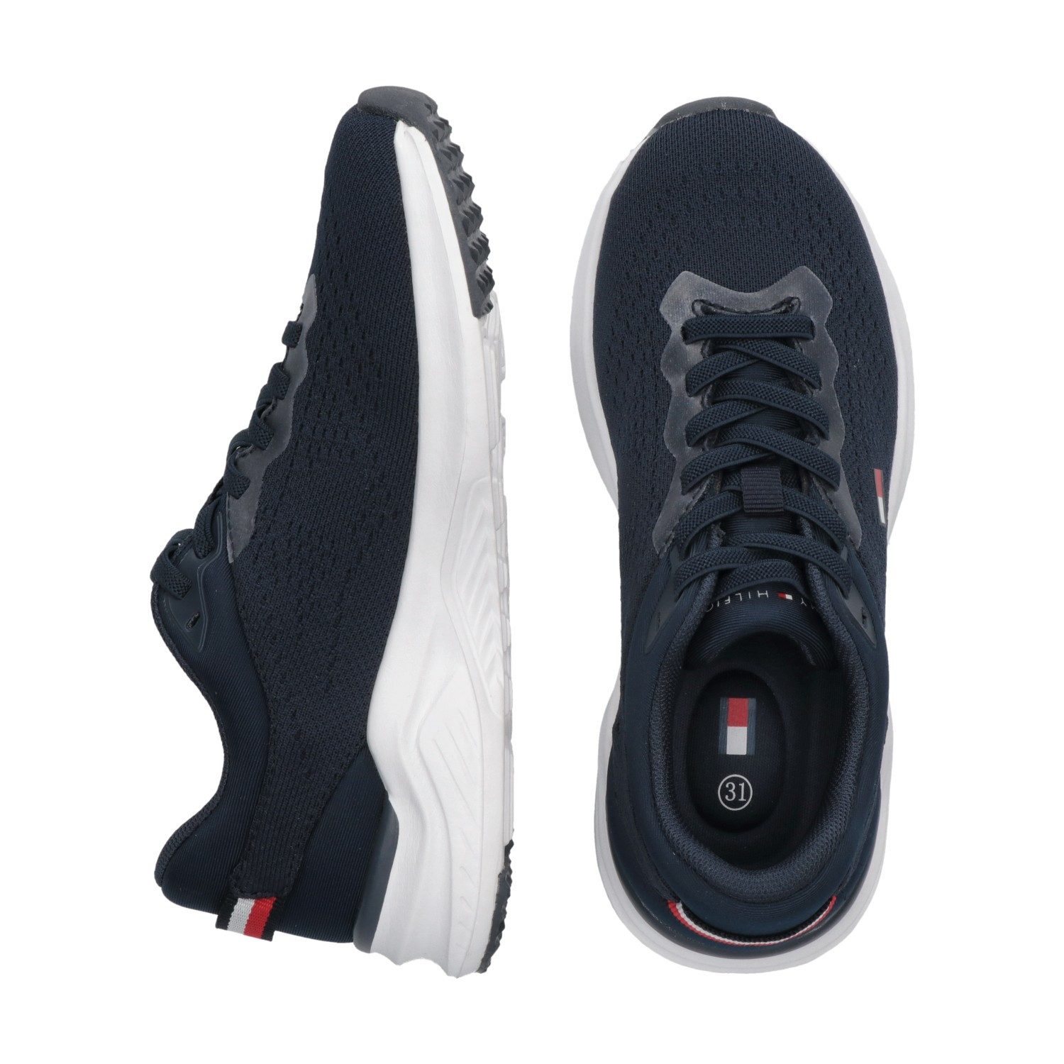 Tommy Hilfiger Sneakers , veterschoenen, vrijetijdsschoen met logovlag