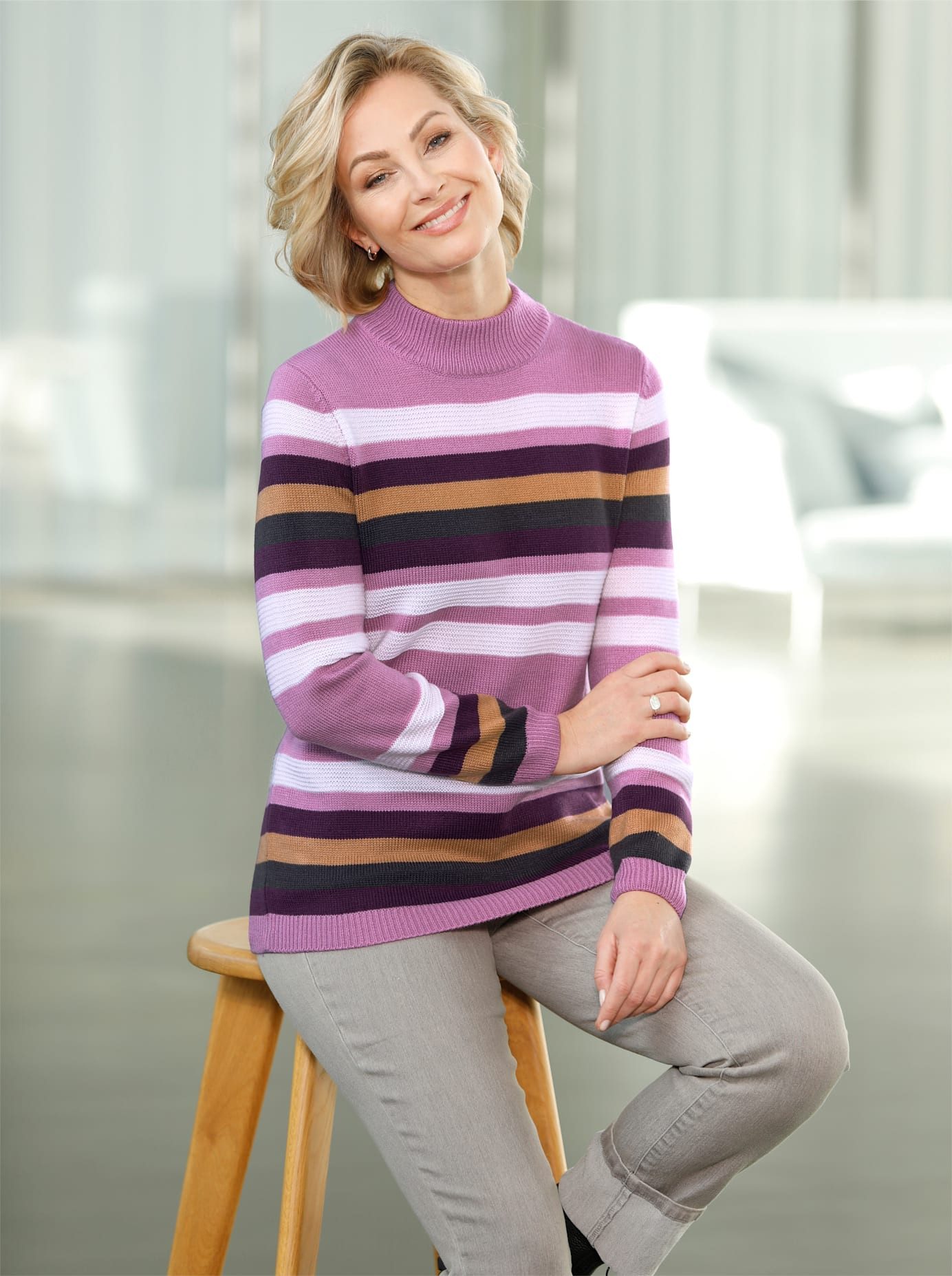 Classic Basics Trui met staande kraag Trui