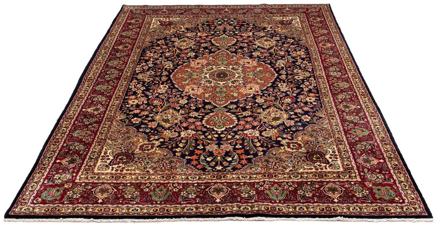 morgenland Wollen kleed Tabriz medaillon Blu scuro 307 x 200 cm Uniek exemplaar met certificaat