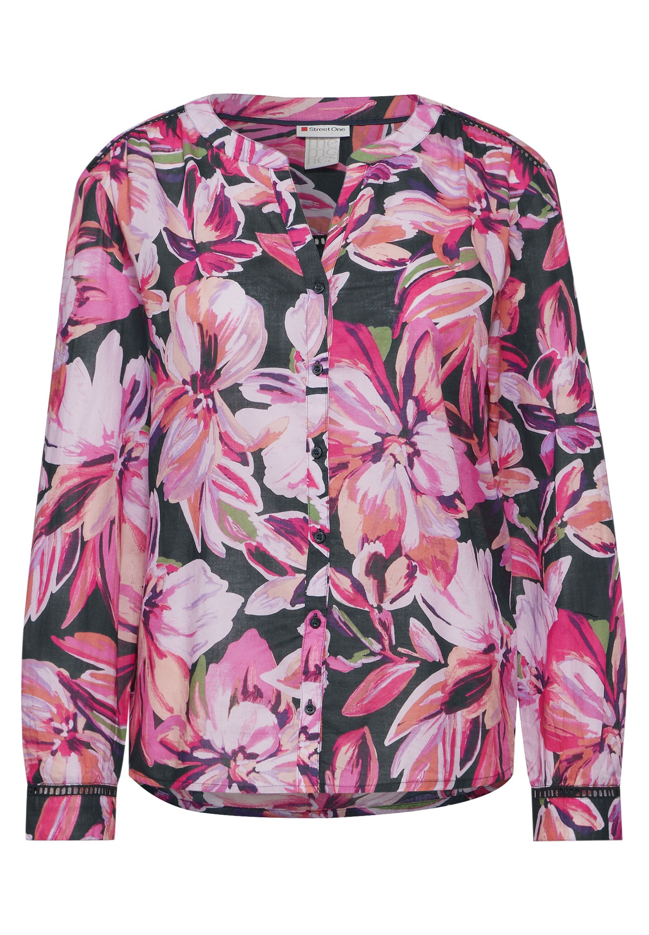 STREET ONE Blouse met lange mouwen met gehaakte details