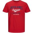 jack  jones plussize t-shirt logo tee rood
