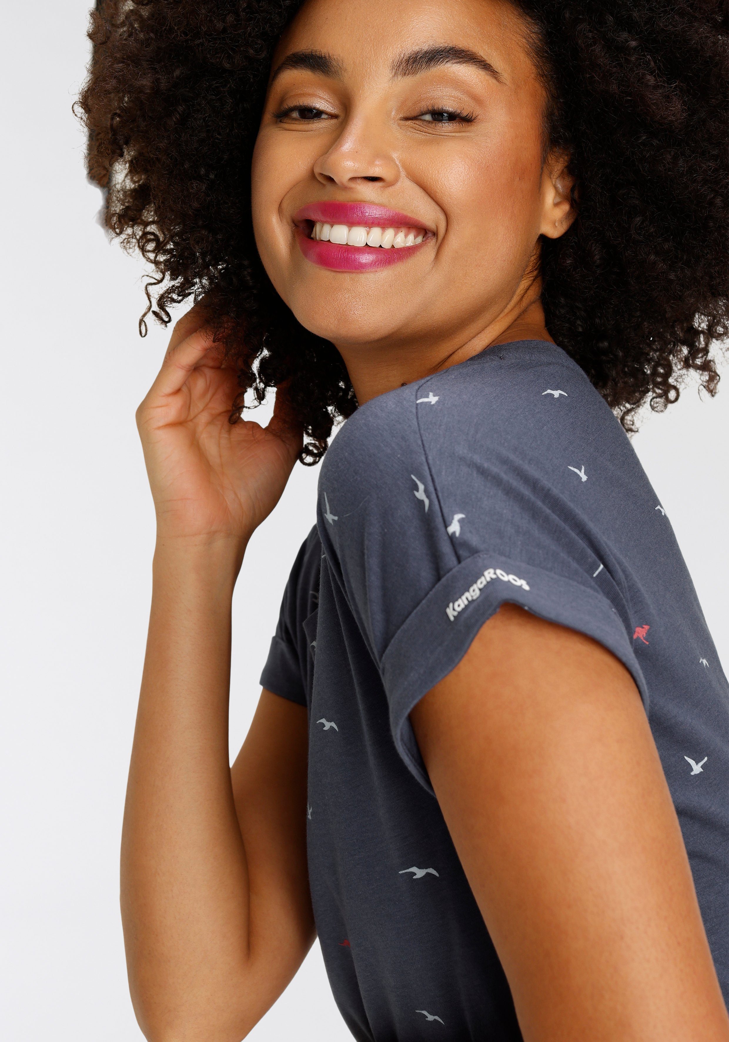 KangaROOS Shirt met print korte mouwen, figuurvolgend, met print, met ronde hals