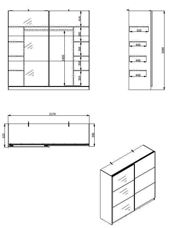 INOSIGN Zweefdeurkast Sierra kledingkast met spiegel linnenkast garderobe Topseller INCLUSIEF interne indeling, FSC®-gecertificeerd, OTTOs Choice