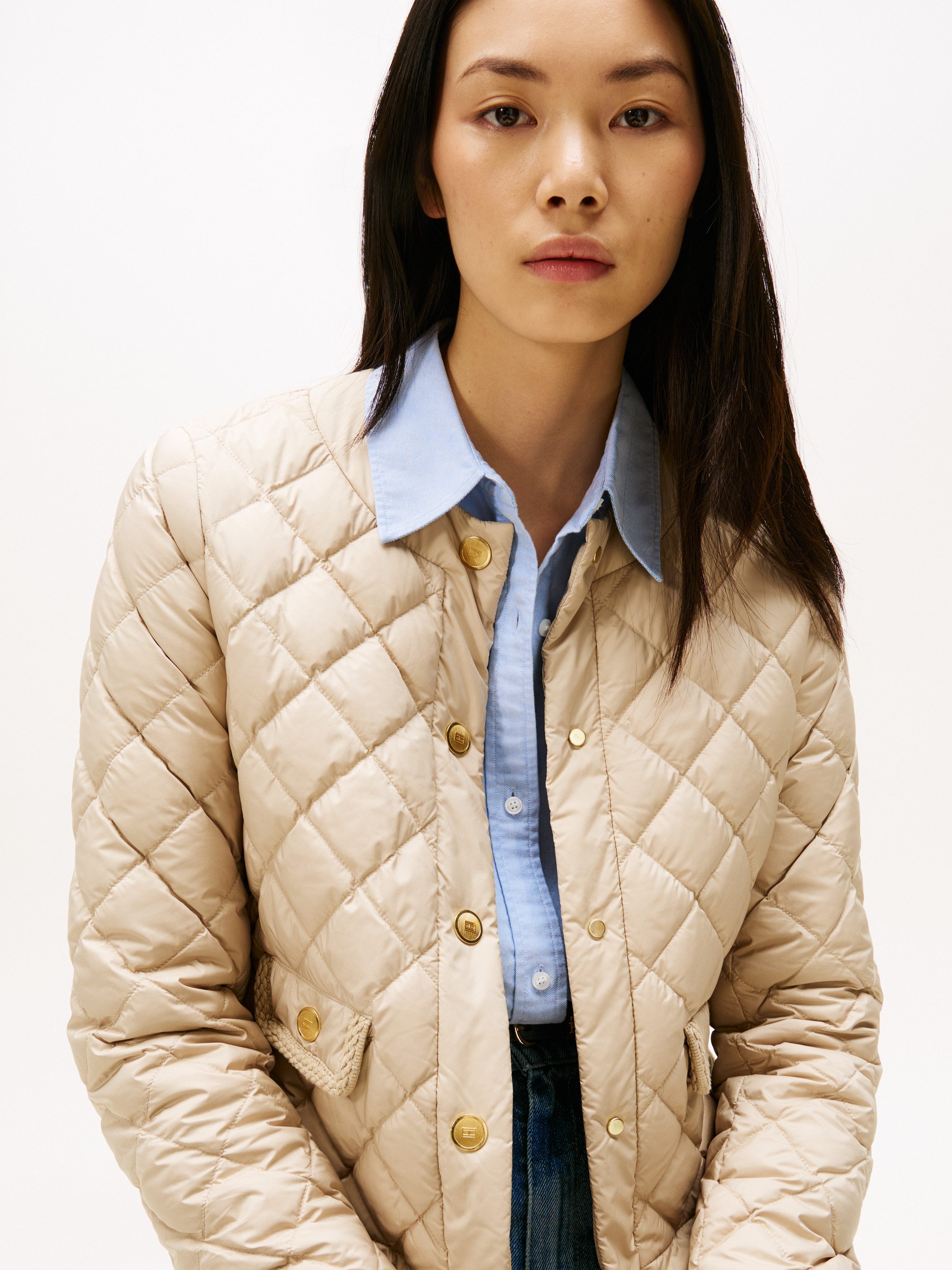 Tommy Hilfiger Gewatteerde jas G/BUTTON QUILTED REG LADY JACKET